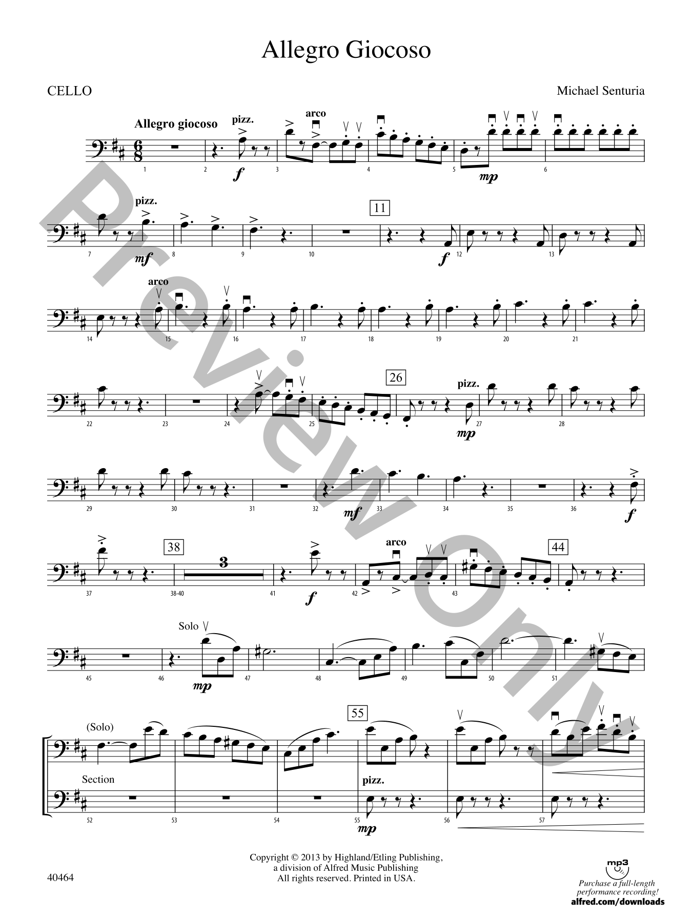 Allegro Giocoso Orchestra Sheet Music | J.W. Pepper