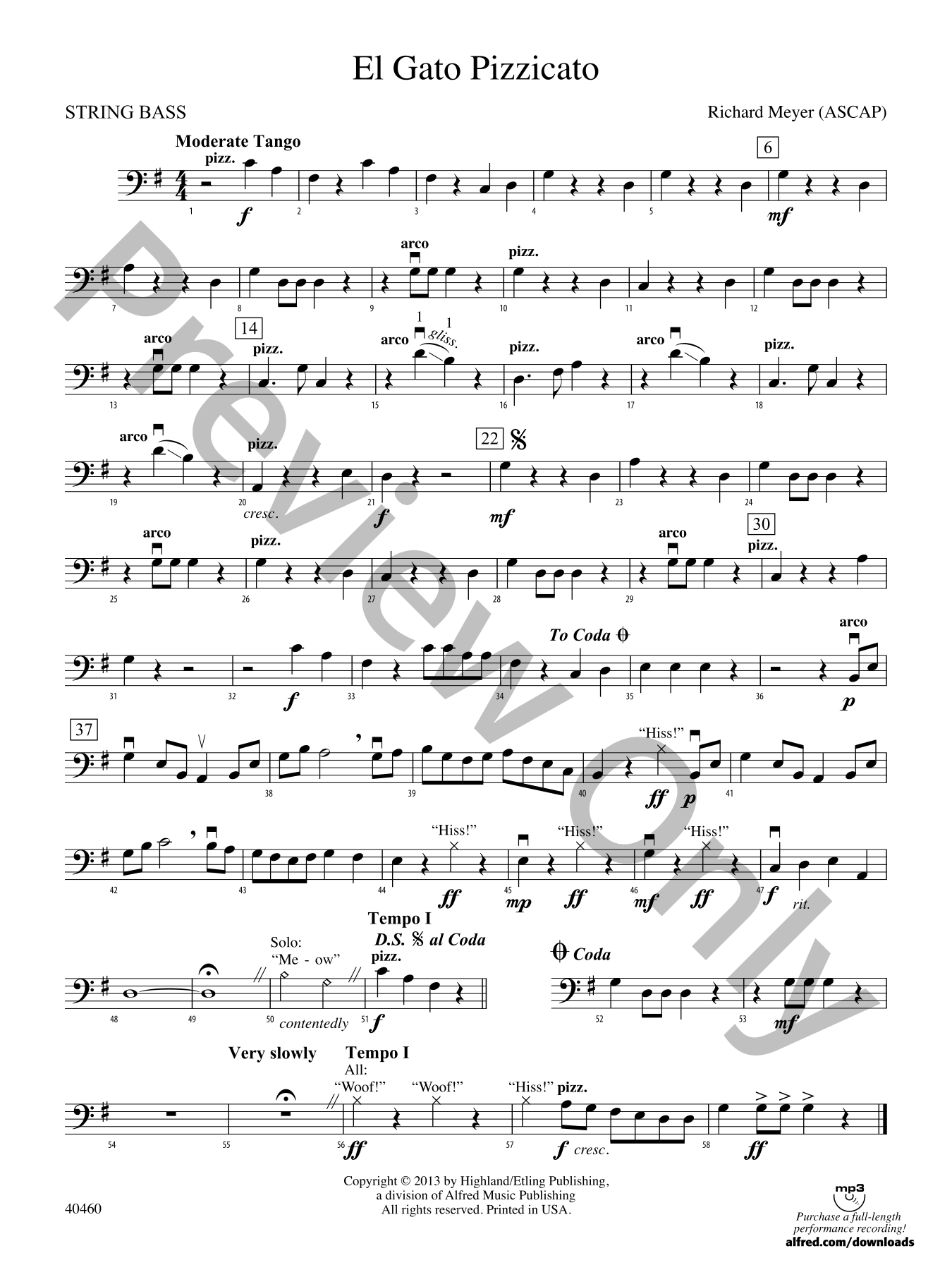 El Gato Pizzicato Orchestra Sheet Music | J.W. Pepper