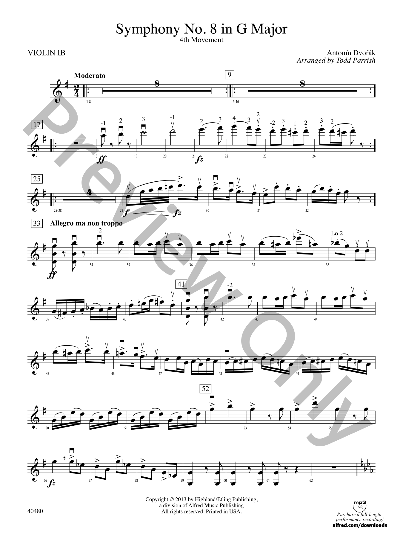 Symphony No. 8 in G Major Orchestra Sheet Music | J.W. Pepper