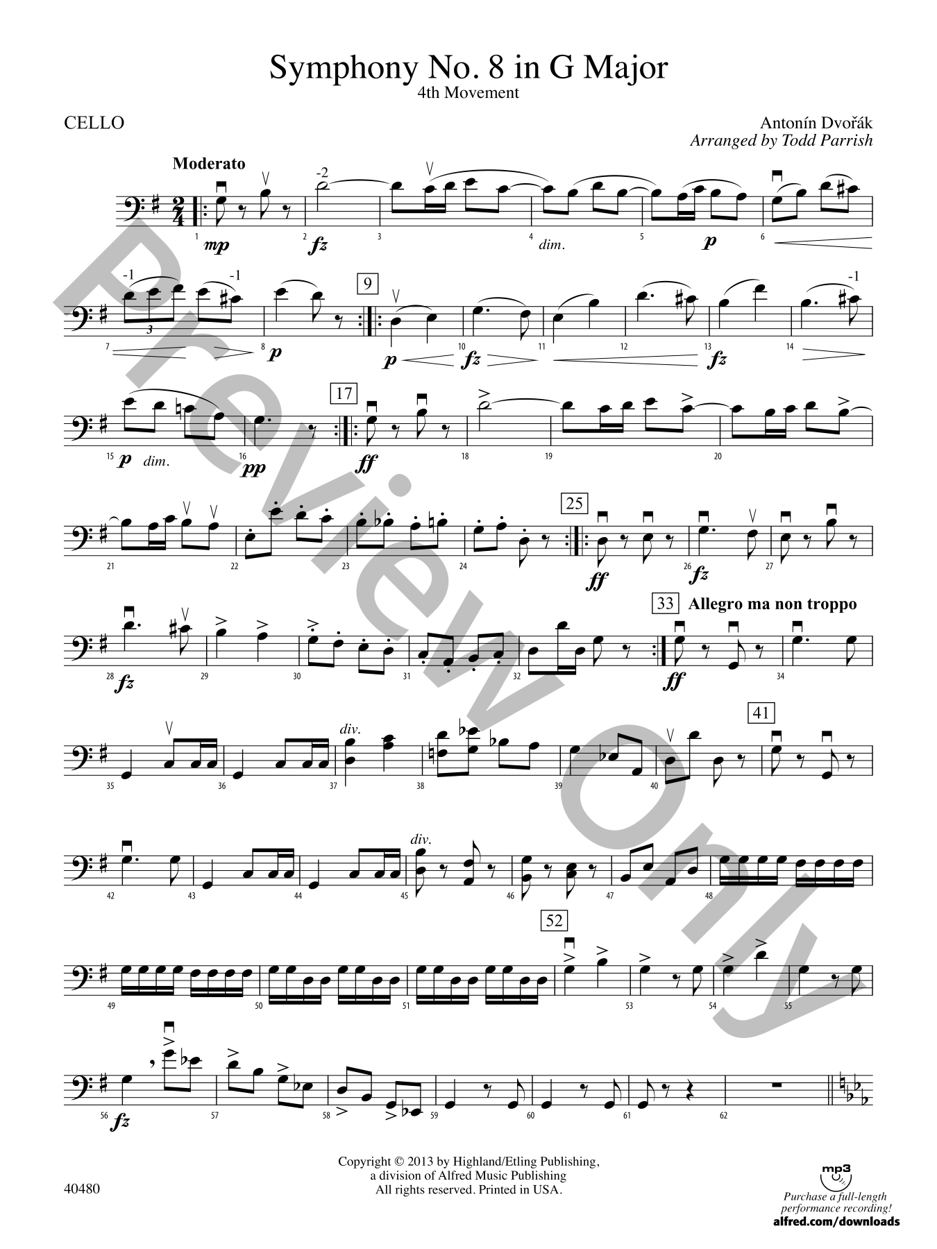 Symphony No. 8 in G Major Orchestra Sheet Music | J.W. Pepper