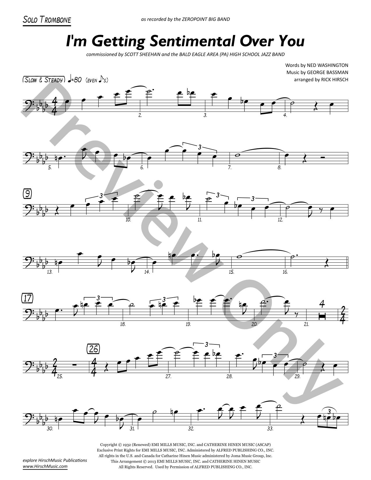 I'm Getting Sentimental Over You Jazz Sheet Music | J.W. Pepper