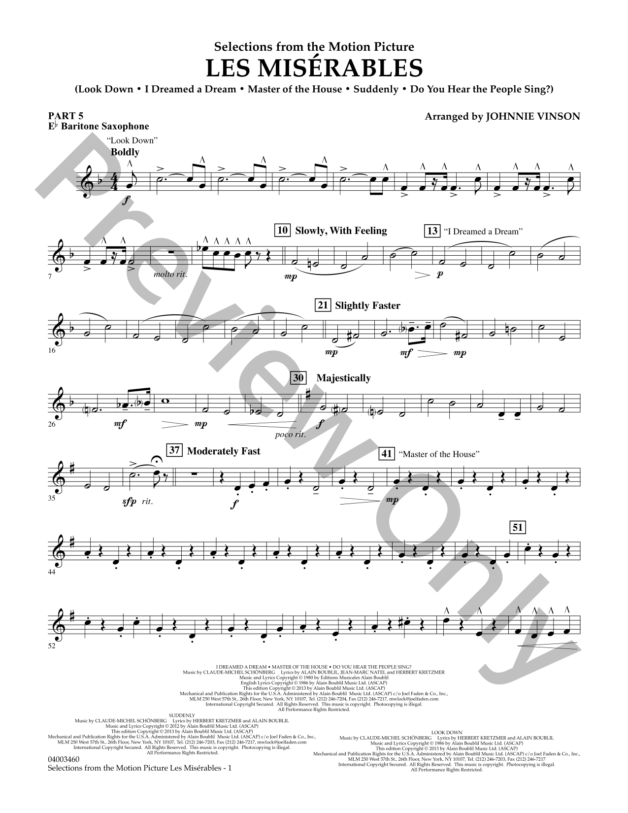 Les Miserables Concert Band Sheet Music | J.W. Pepper