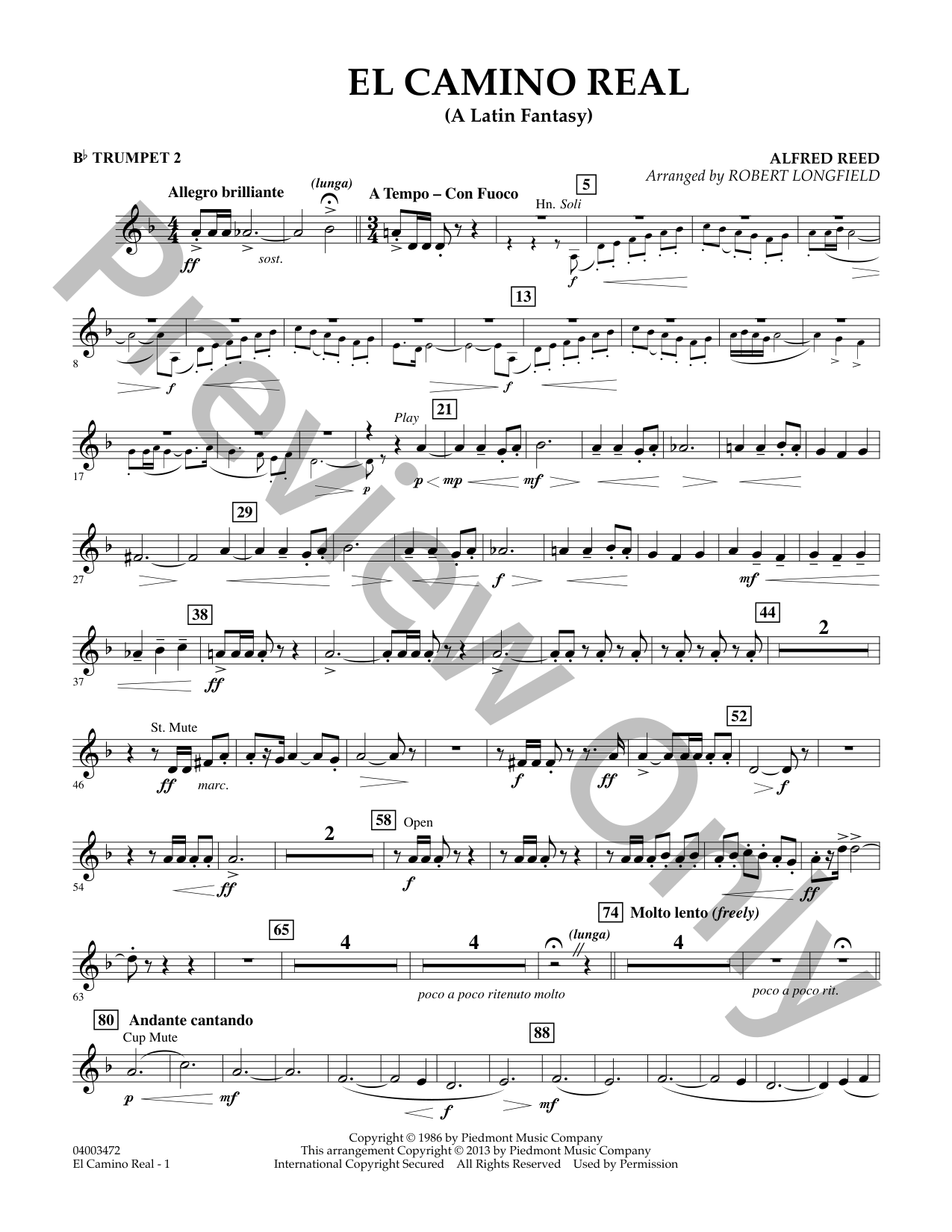 El Camino Real Concert Band Sheet Music | J.W. Pepper