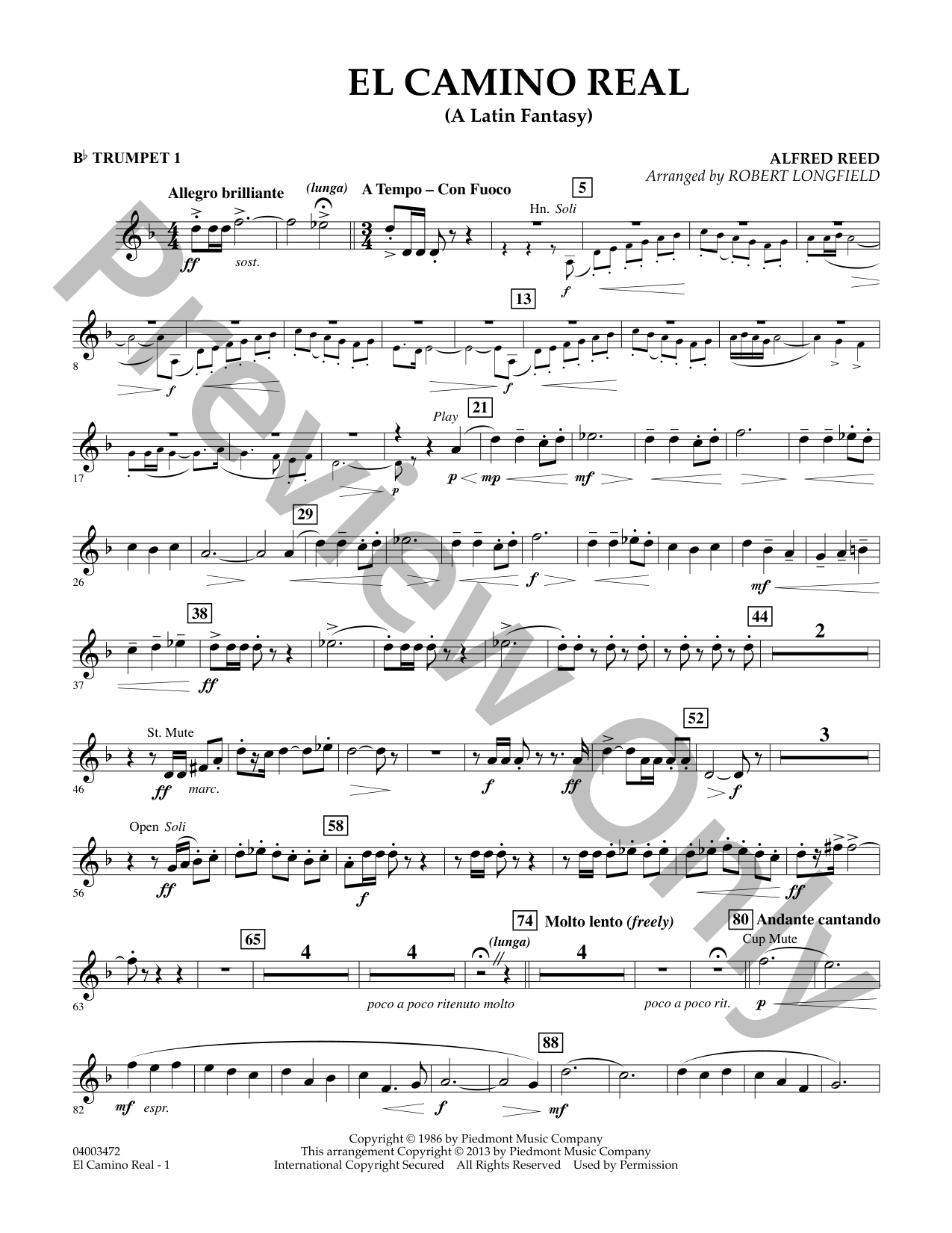 El Camino Real Concert Band Sheet Music | J.W. Pepper