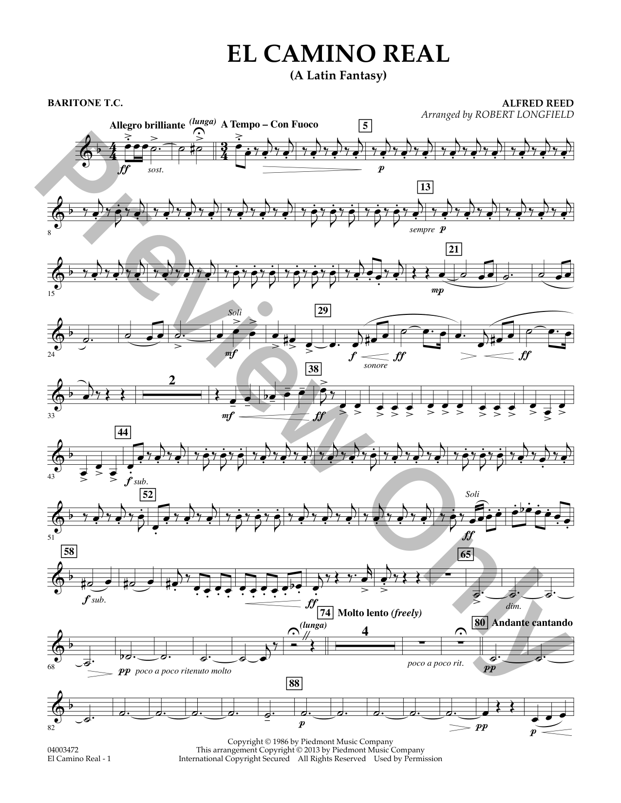 El Camino Real Concert Band Sheet Music | J.W. Pepper