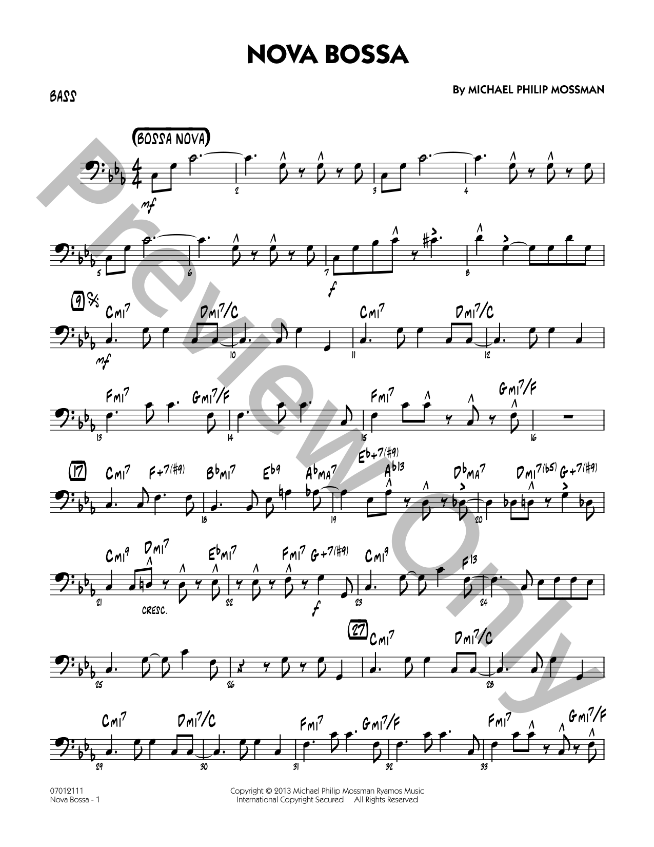 Nova Bossa Jazz Sheet Music | J.W. Pepper