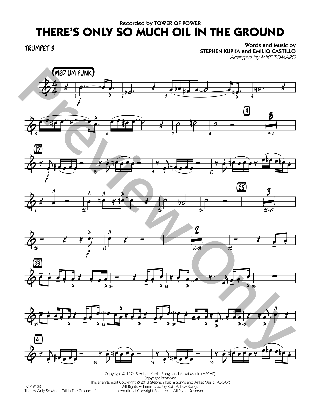 There's Only So Much Oil in the Ground Jazz Sheet Music | J.W. Pepper
