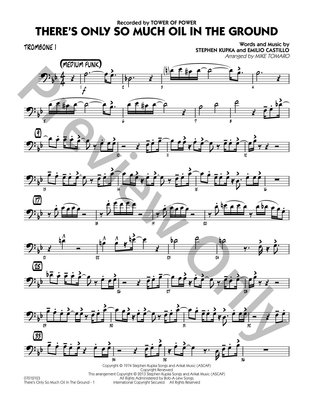 There's Only So Much Oil in the Ground Jazz Sheet Music | J.W. Pepper