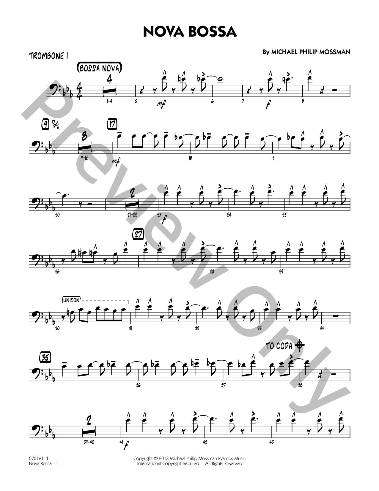 Nova Bossa Jazz Sheet Music | J.W. Pepper