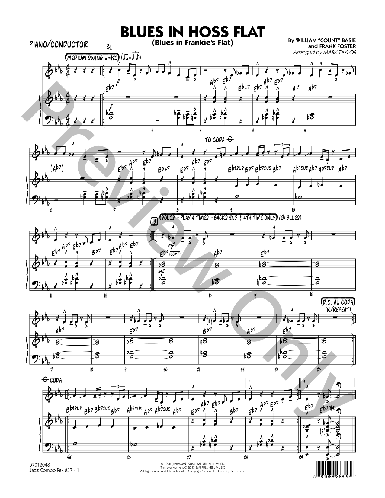 Jazz Combo Pak No. 37 (Count Basie) Jazz Sheet Music | J.W. Pepper
