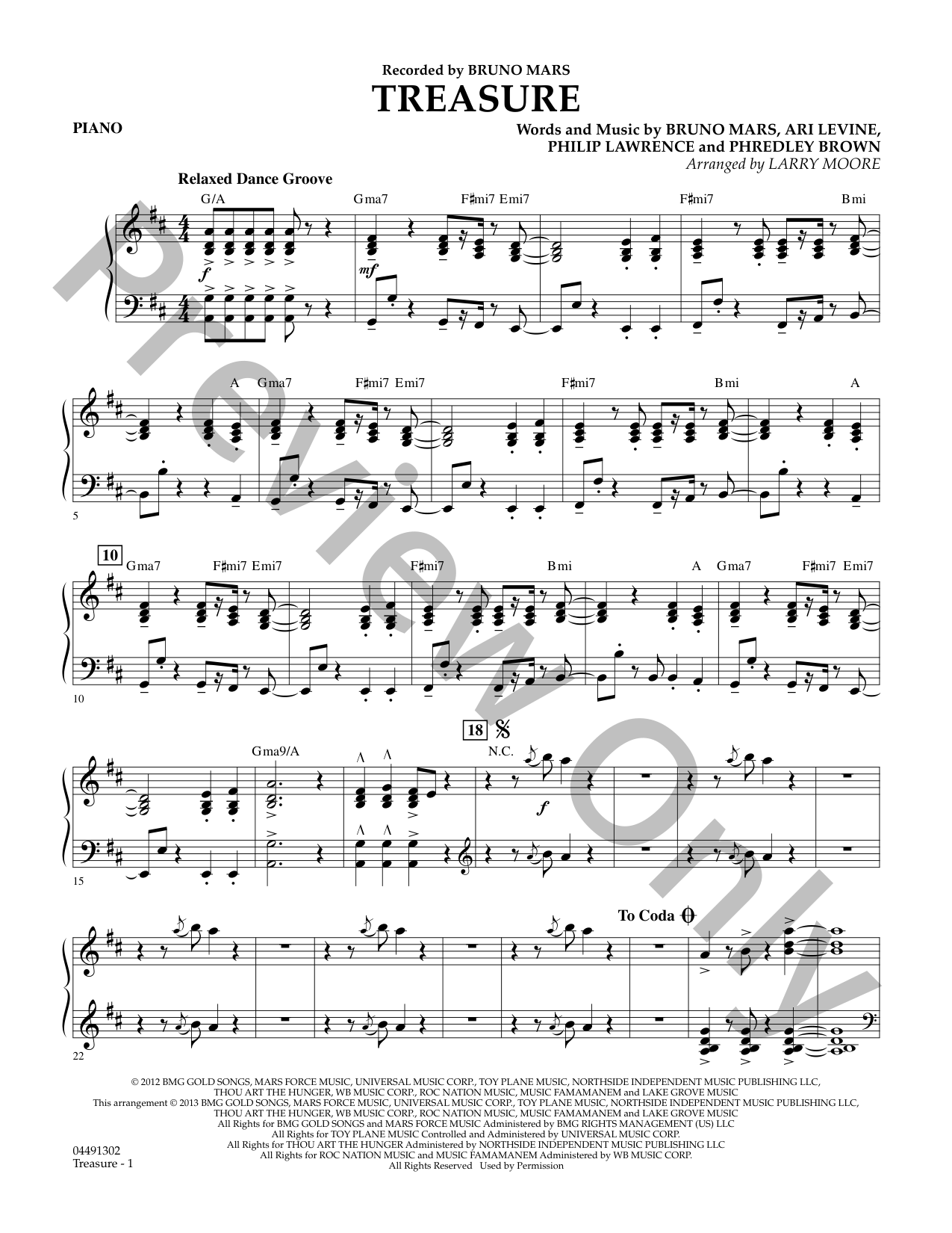 Treasure Orchestra Sheet Music | J.W. Pepper