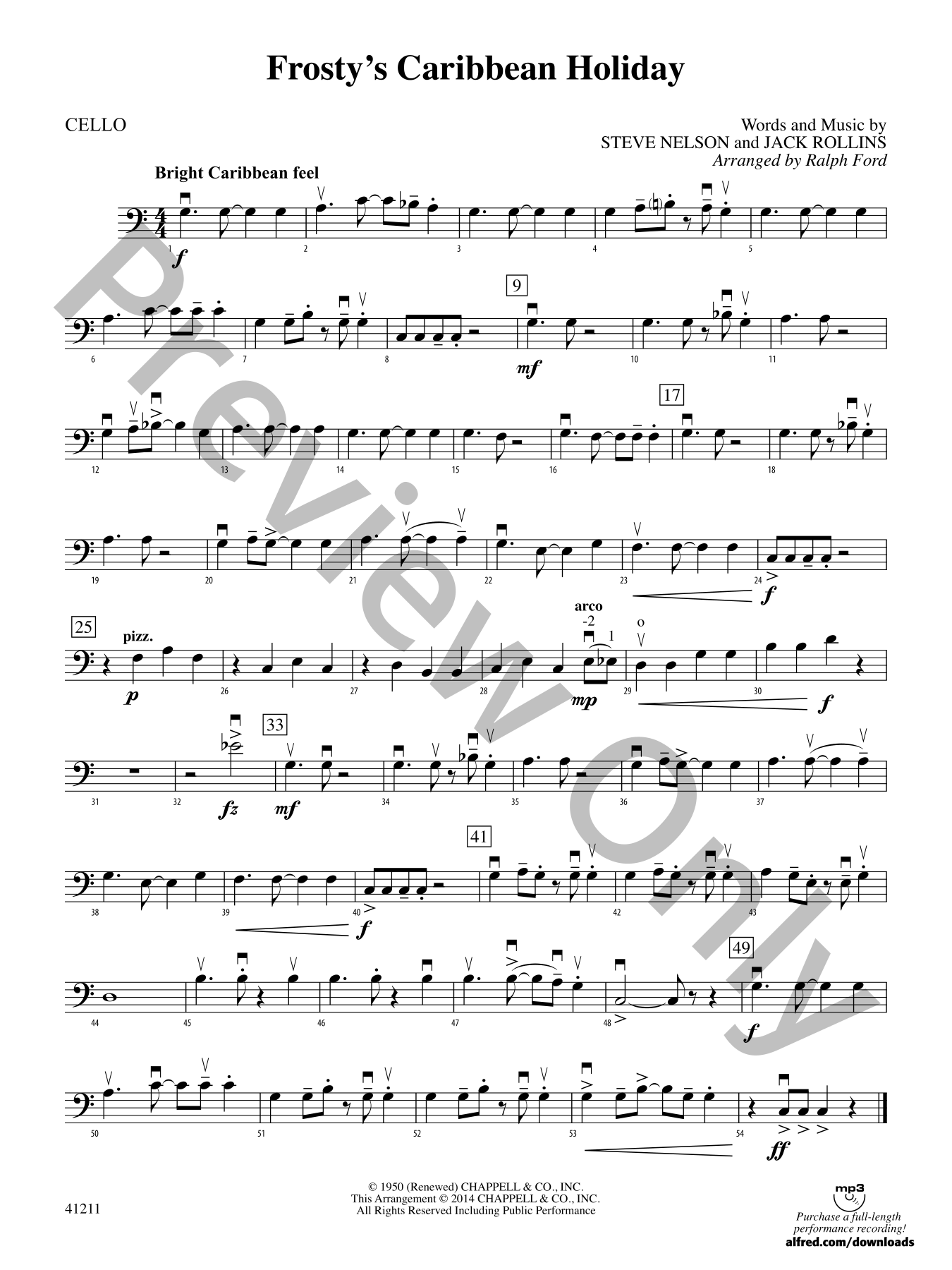 Frosty's Caribbean Holiday Orchestra Sheet Music | J.W. Pepper