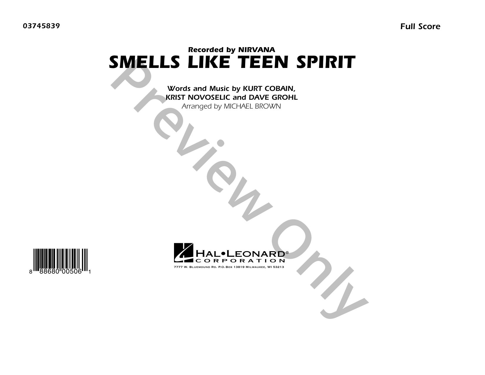Smells Like Teen Spirit Marching Band Sheet Music | J.W. Pepper