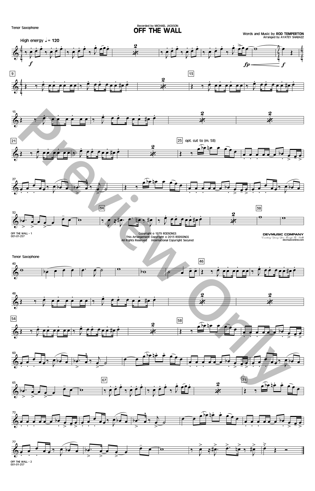 Off the Wall Marching Band Sheet Music | J.W. Pepper