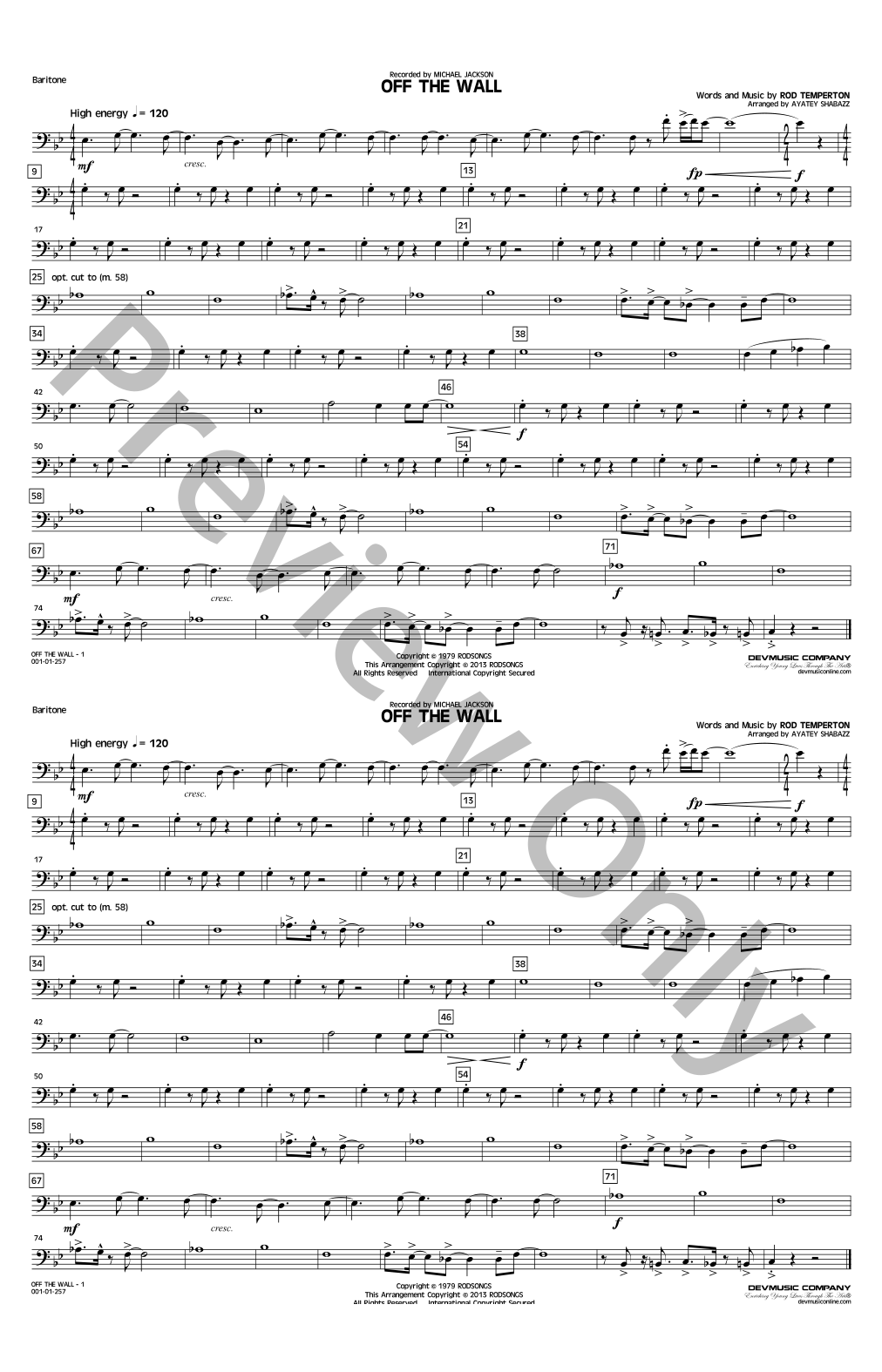 Off the Wall Marching Band Sheet Music | J.W. Pepper