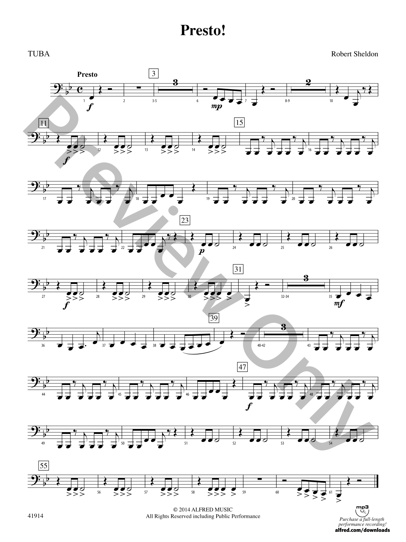 Presto! Concert Band Sheet Music | J.W. Pepper