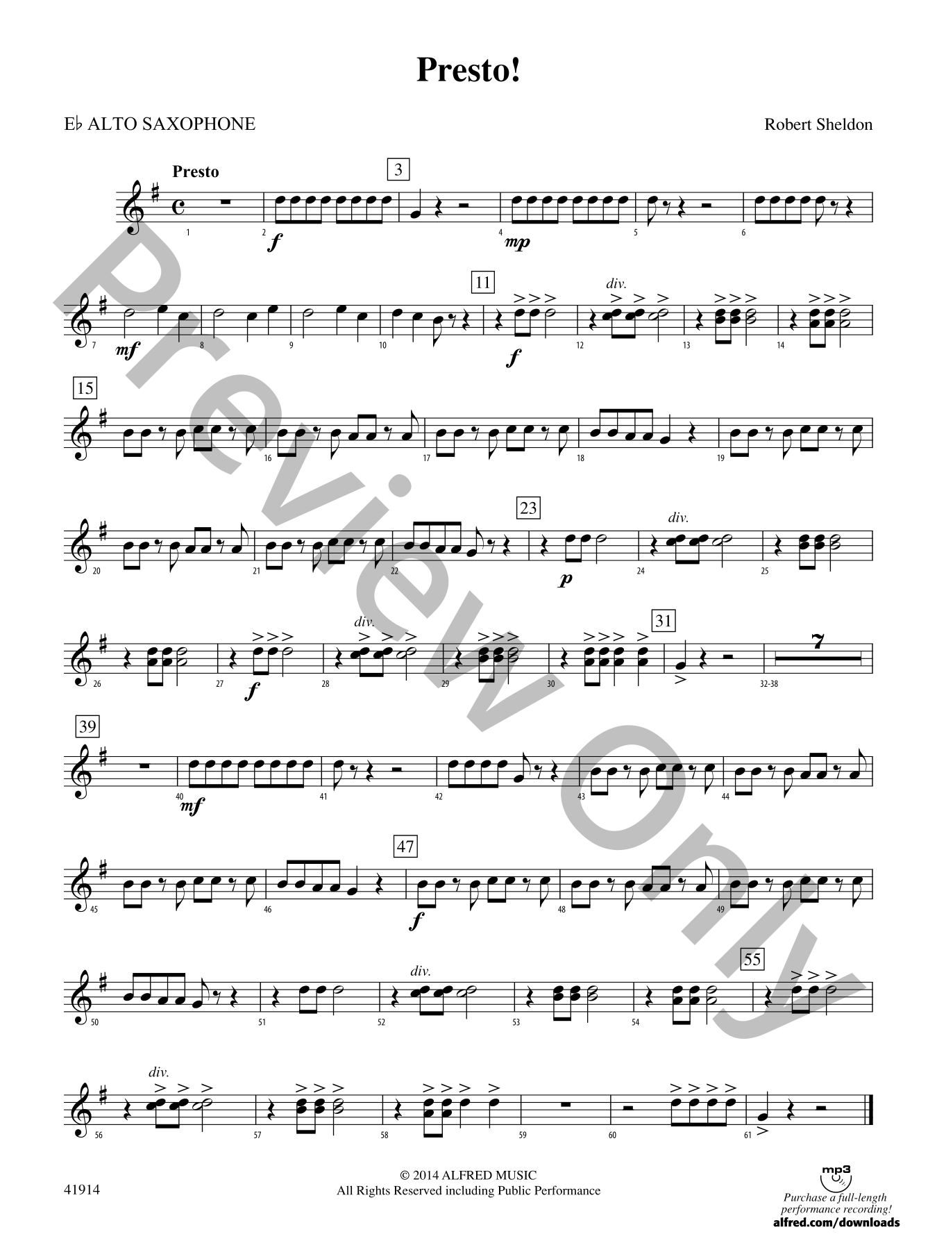 Presto! Concert Band Sheet Music | J.W. Pepper