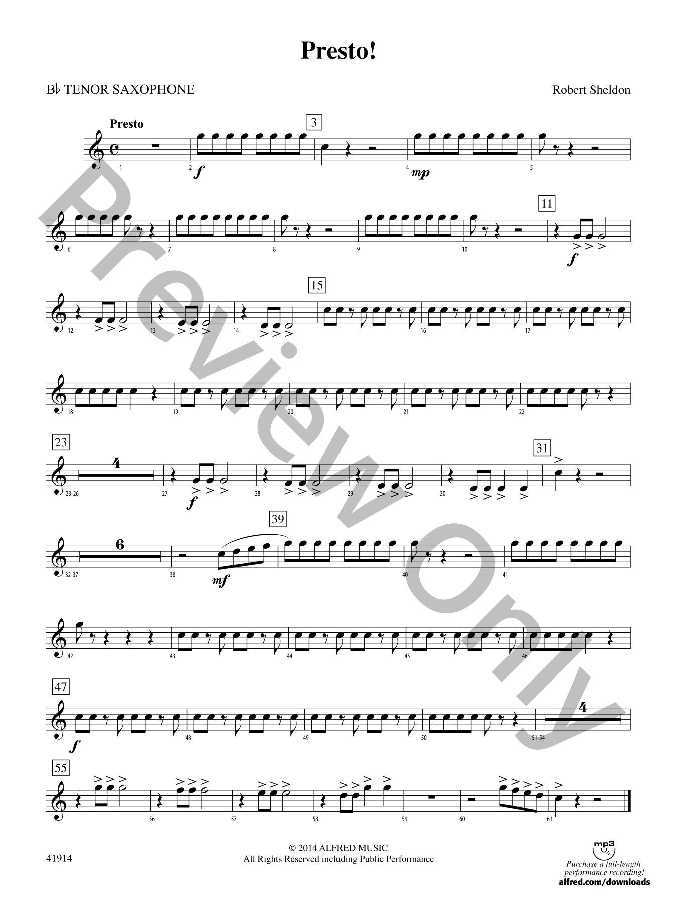 Presto! Concert Band Sheet Music | J.W. Pepper