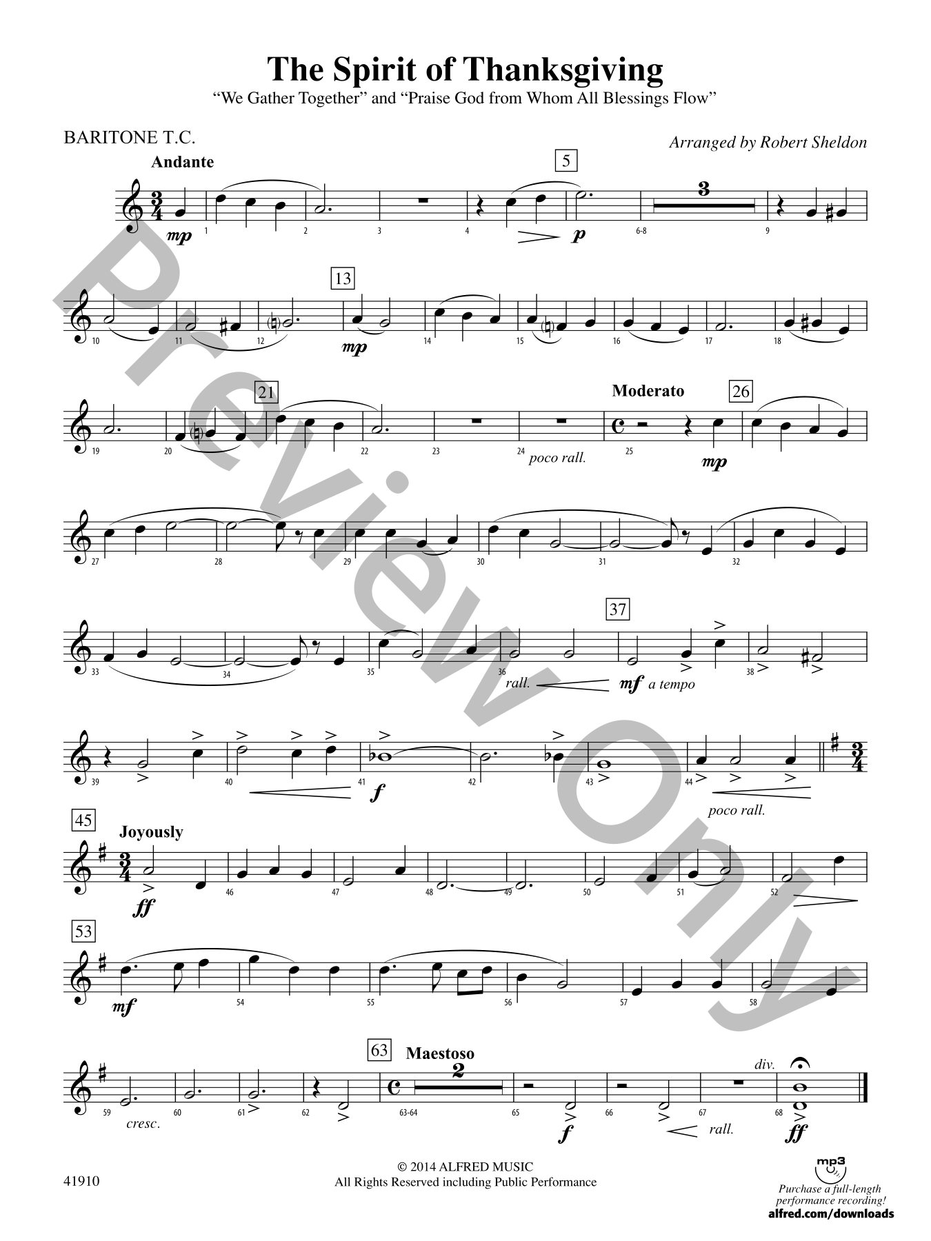 The Spirit of Thanksgiving Concert Band Sheet Music | J.W. Pepper