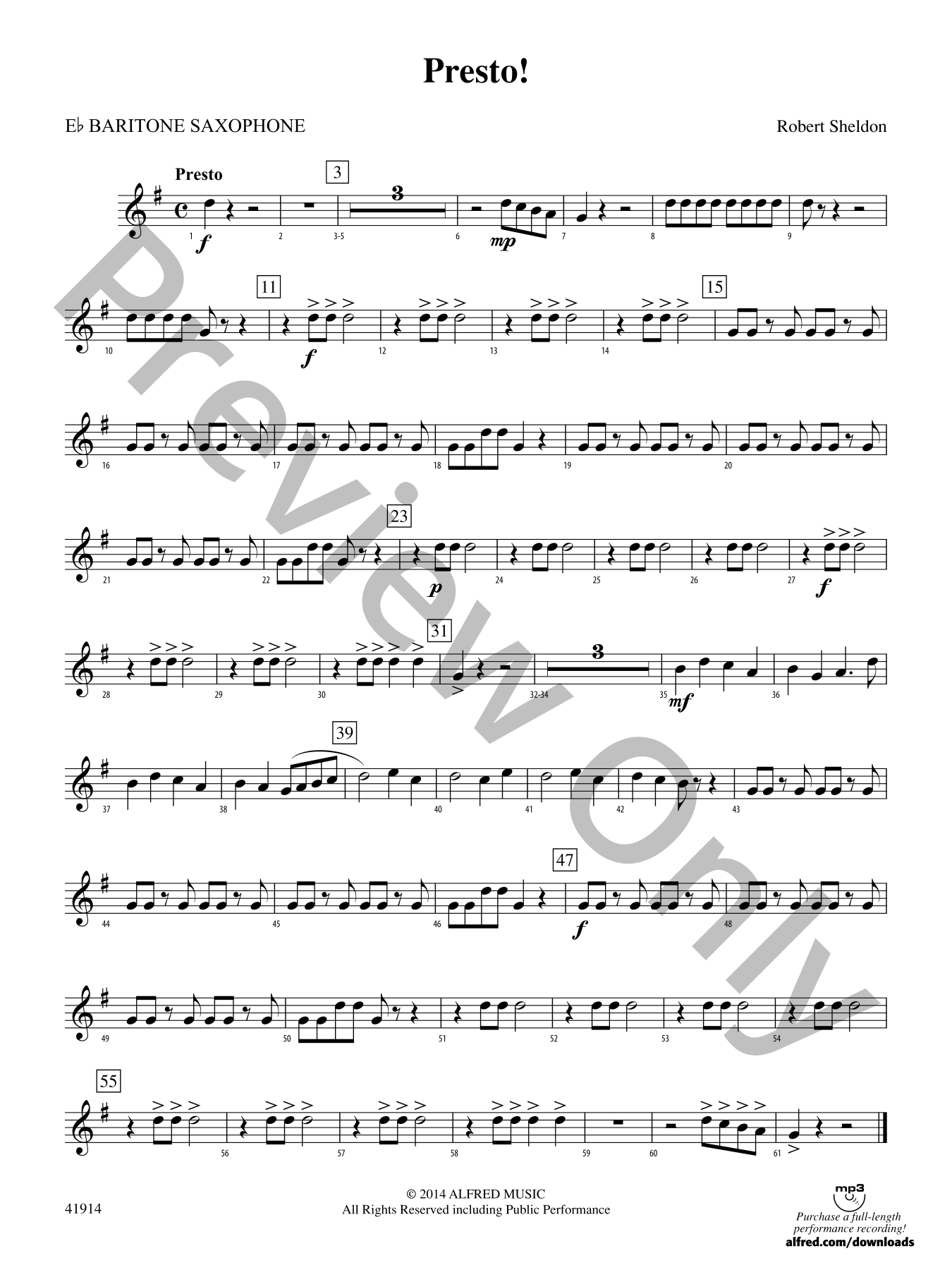 WILLOW GROVE Robert Sheldon 楽譜 Presto! Concert Band Sheet Music | J.W. Pepper