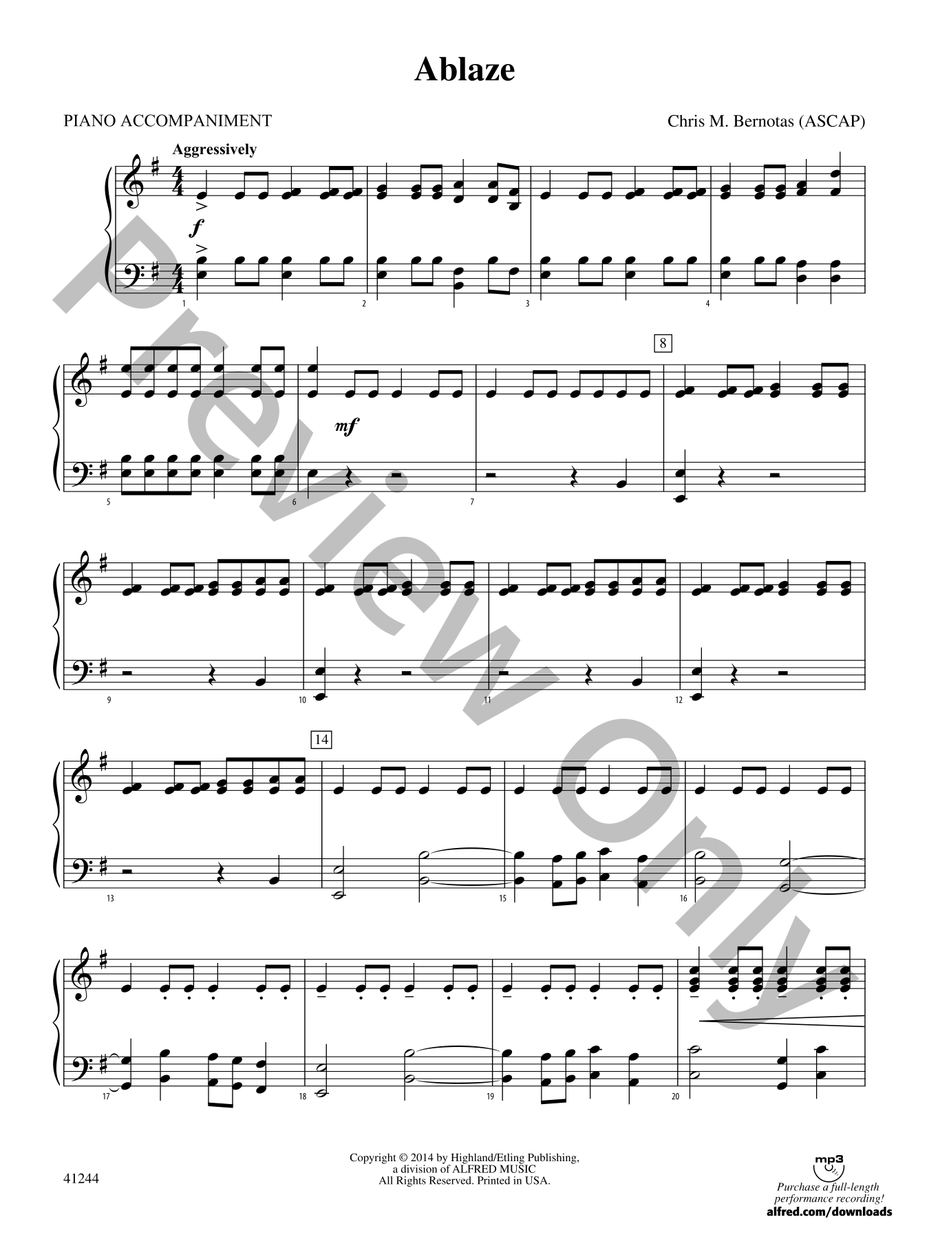Ablaze Orchestra Sheet Music | J.W. Pepper