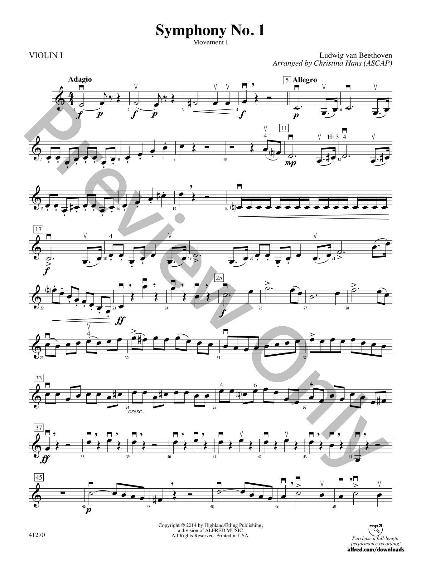 symphony出品 Symphony No. 1 Orchestra Sheet Music | J.W. Pepper