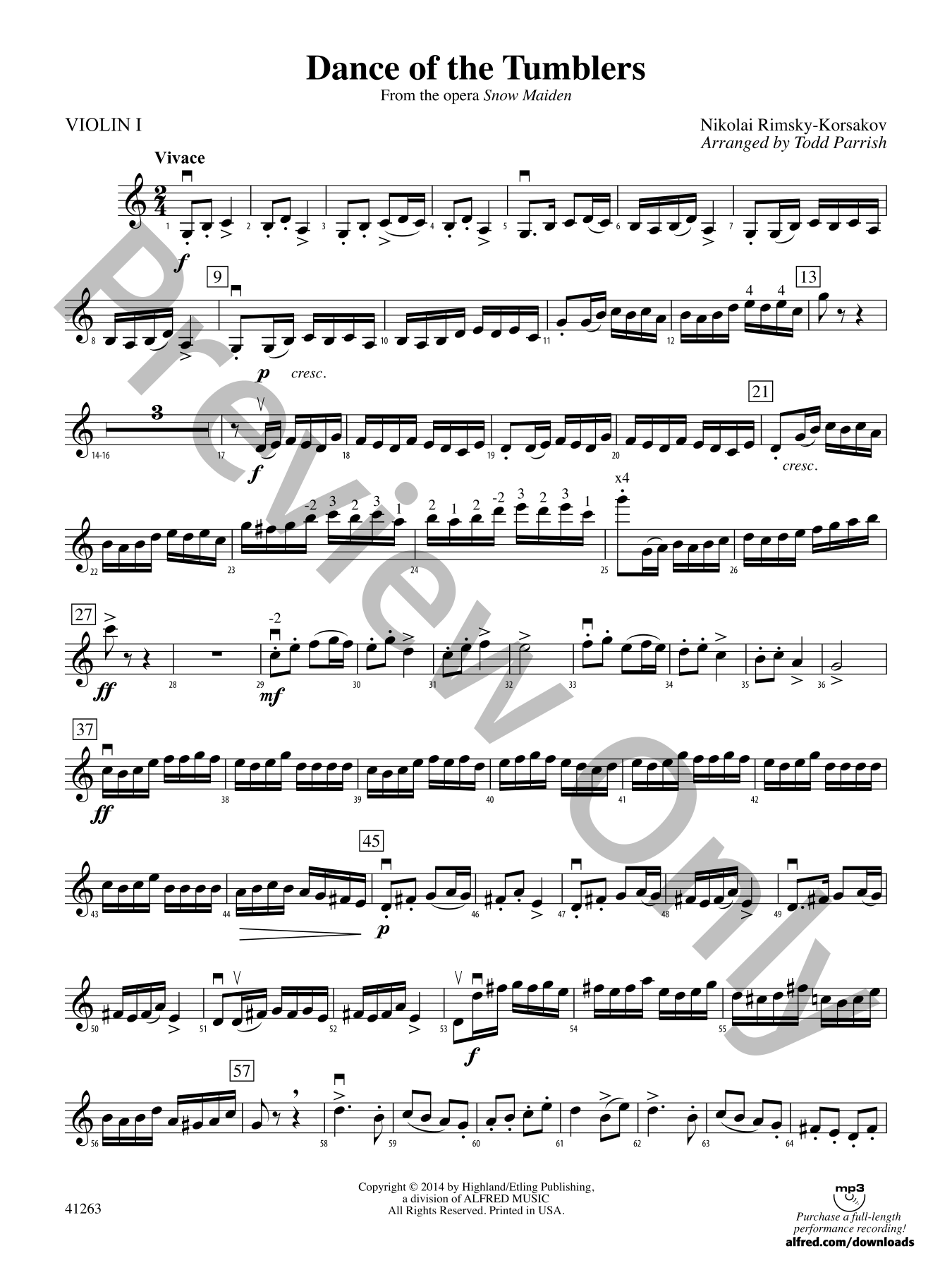 Dance of the Tumblers Orchestra Sheet Music | J.W. Pepper