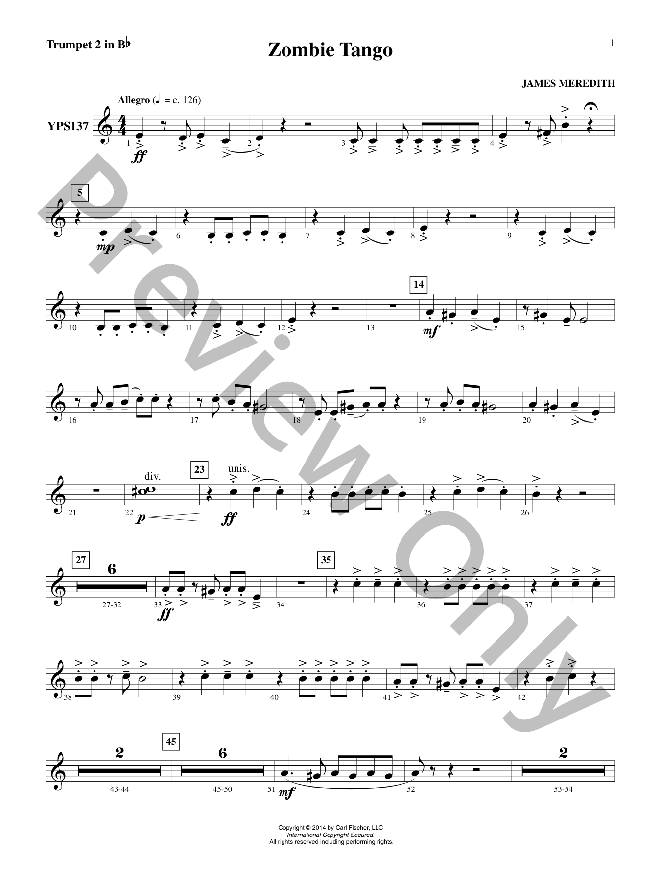 Zombie Tango Concert Band Sheet Music | J.W. Pepper