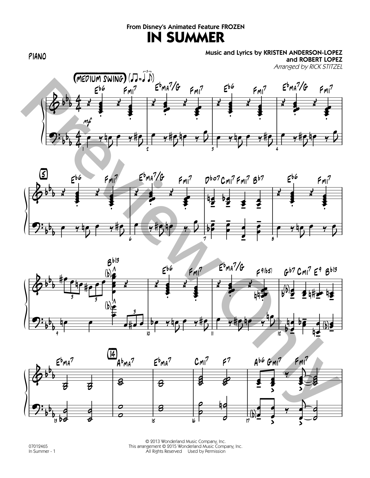 In Summer | J.W. Pepper