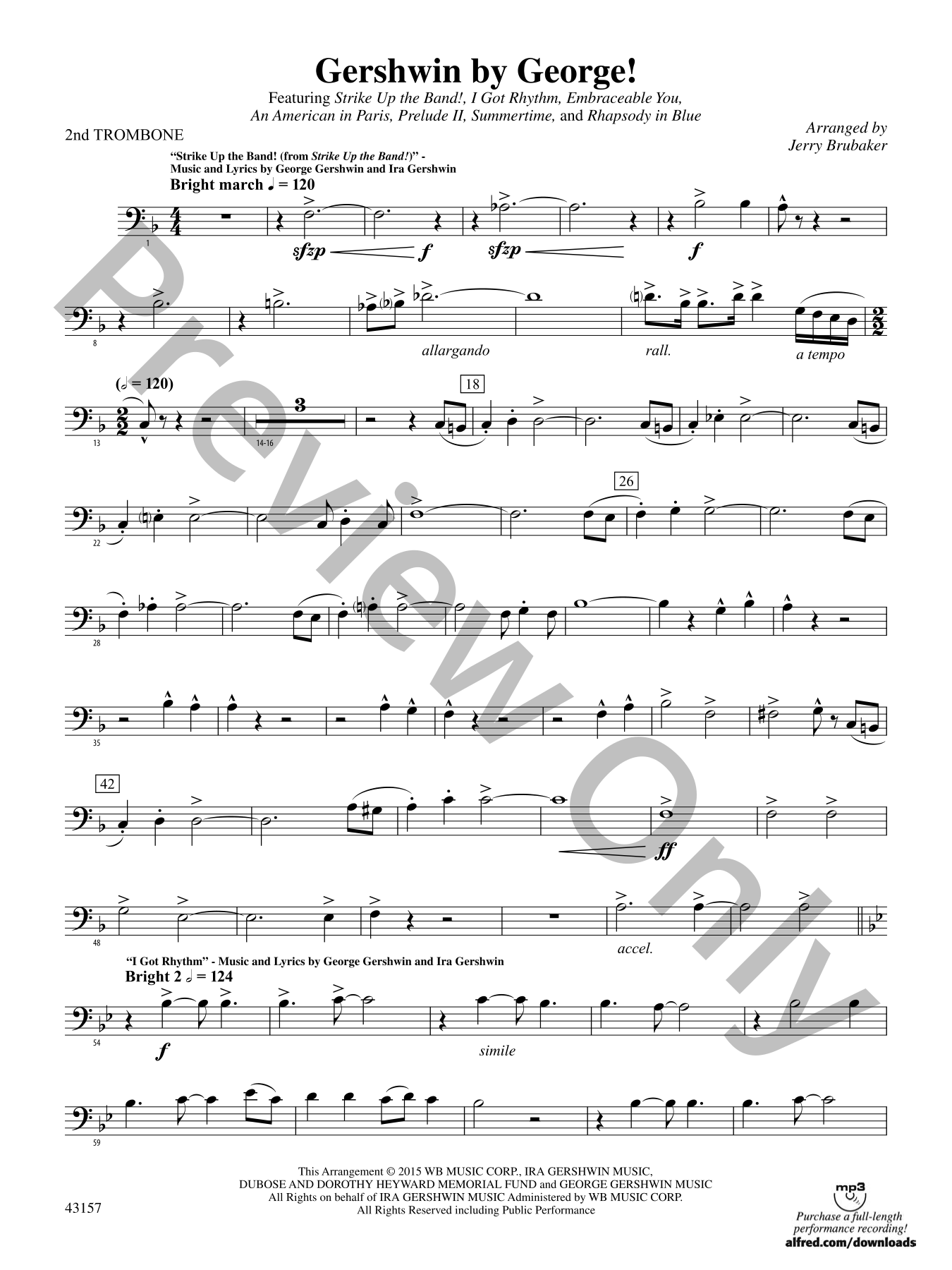 Gershwin by George Concert Band Sheet Music | J.W. Pepper