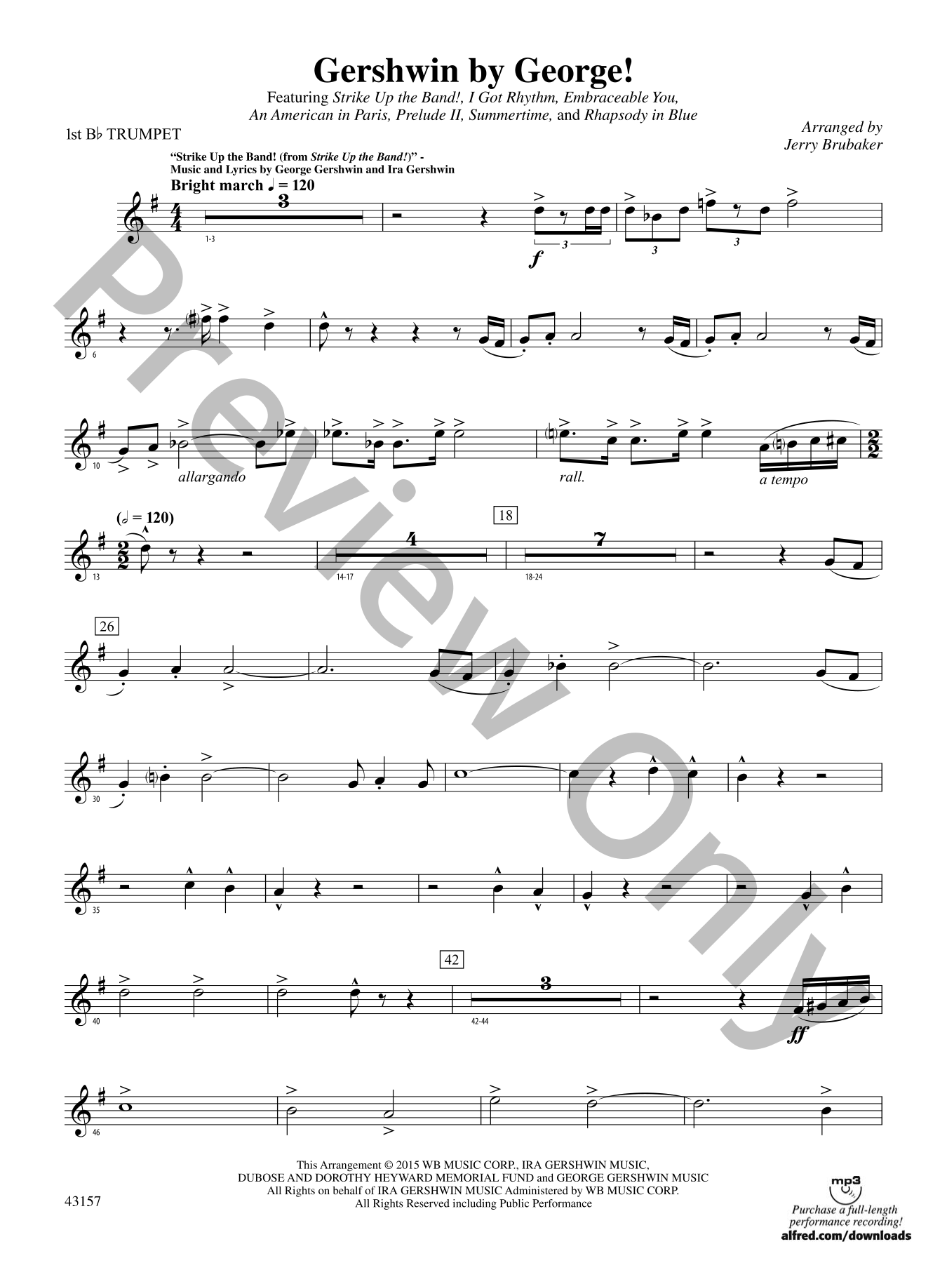 Gershwin by George Concert Band Sheet Music | J.W. Pepper