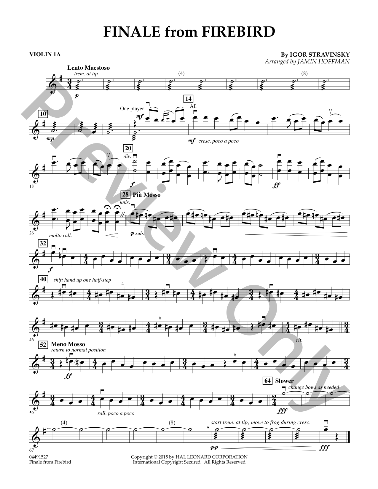 Finale from Firebird Orchestra Sheet Music | J.W. Pepper