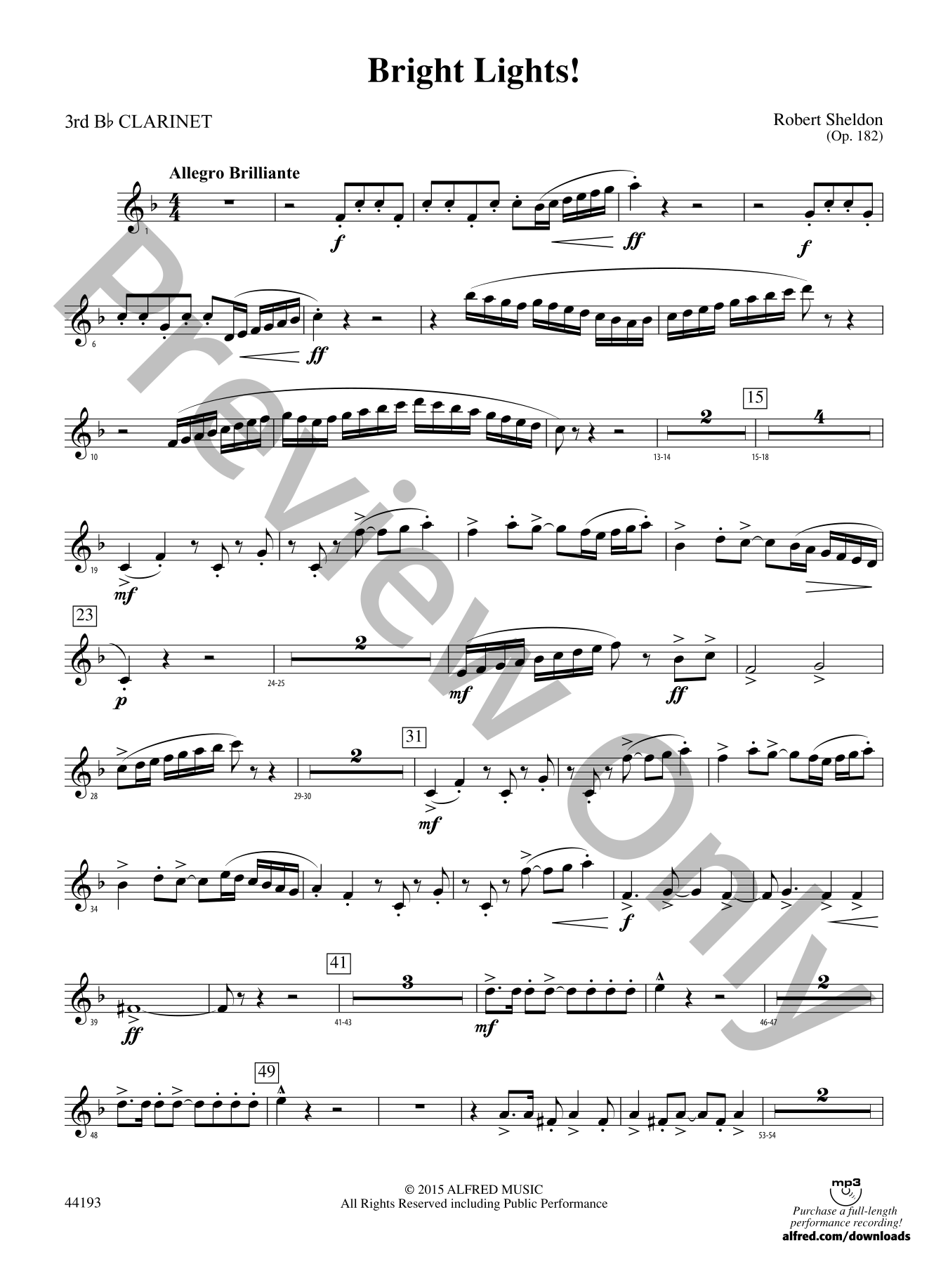 Bright Lights! Concert Band Sheet Music | J.W. Pepper