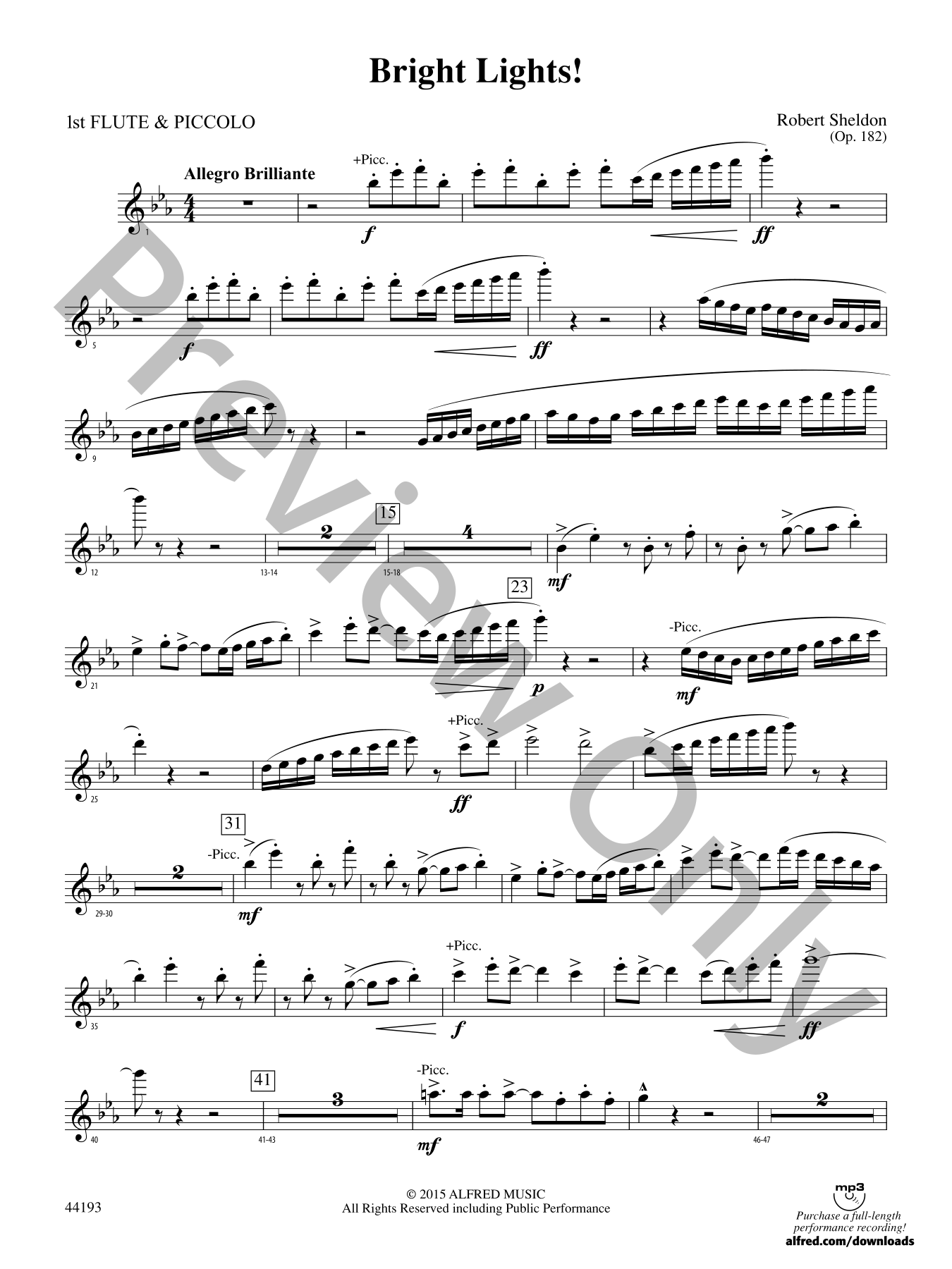 Bright Lights! Concert Band Sheet Music | J.W. Pepper