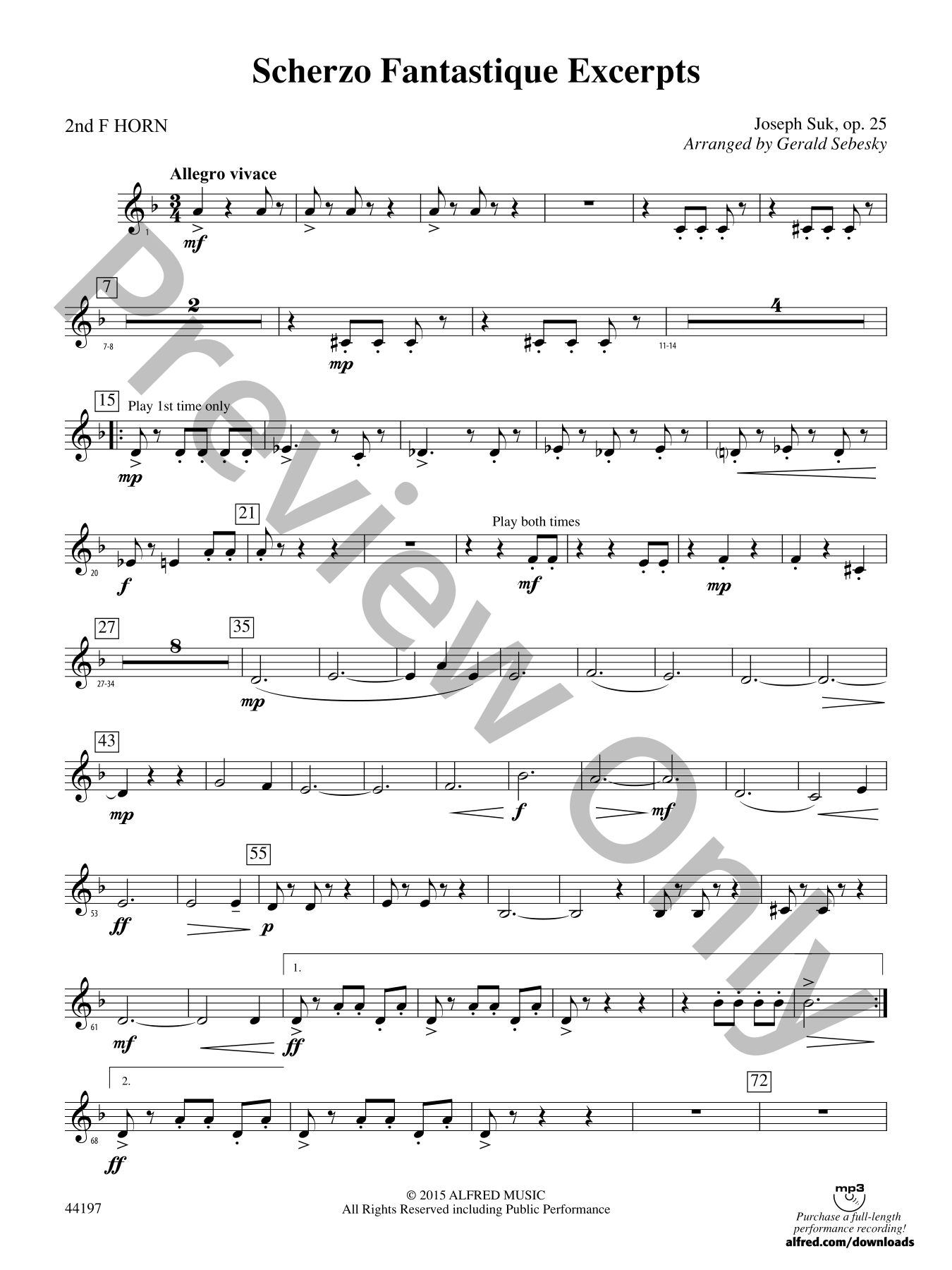 Scherzo Fantastique Excerpts Concert Band Sheet Music | J.W. Pepper