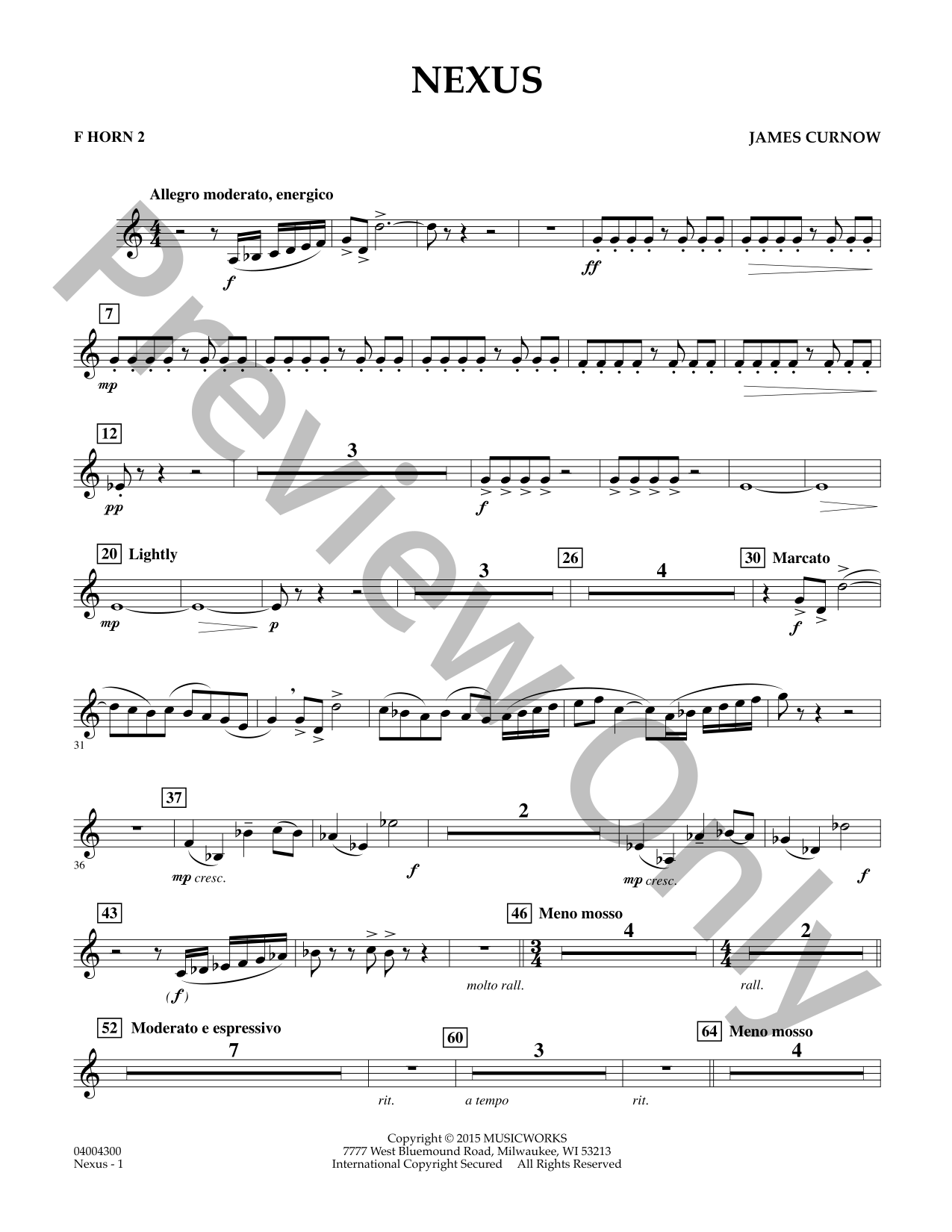 ● 吹奏楽楽譜  Curnow / Brookside Festival ○ 吹奏楽楽譜 Curnow / Brookside Festival Nexus Concert Band Sheet