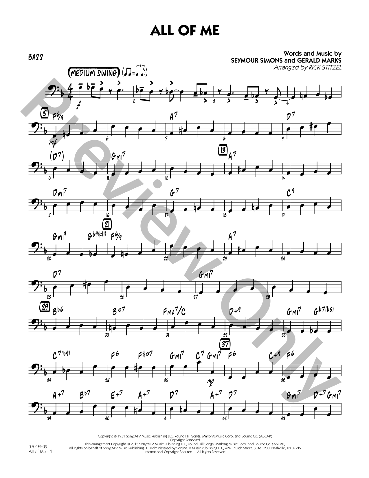 All of Me Jazz Sheet Music | J.W. Pepper
