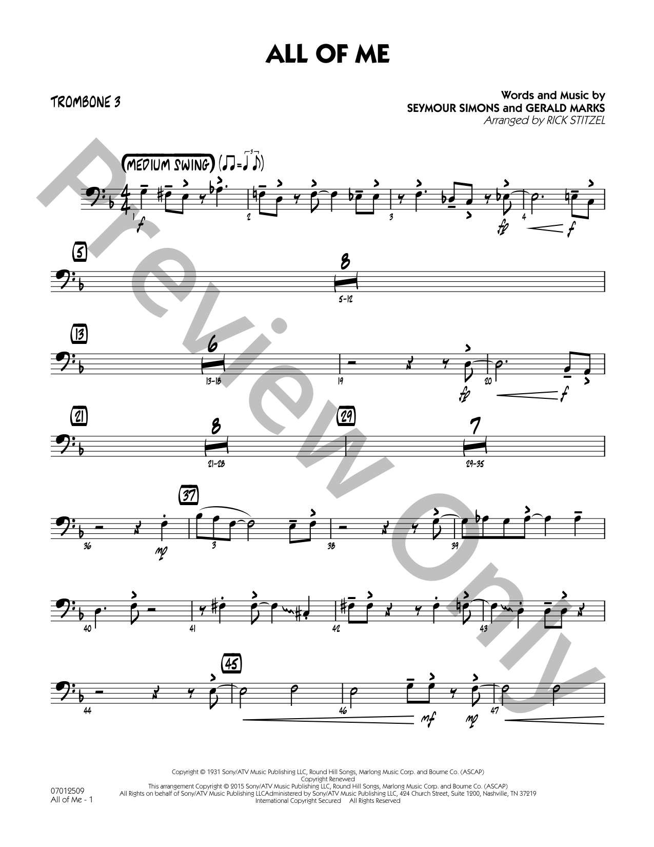 All of Me Jazz Sheet Music | J.W. Pepper