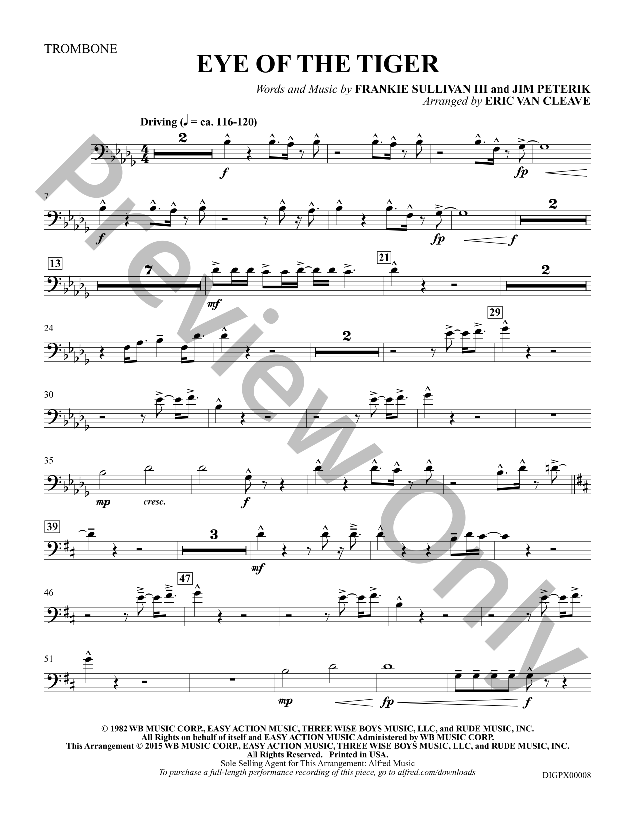 Eye of the Tiger Choral Sheet Music | J.W. Pepper