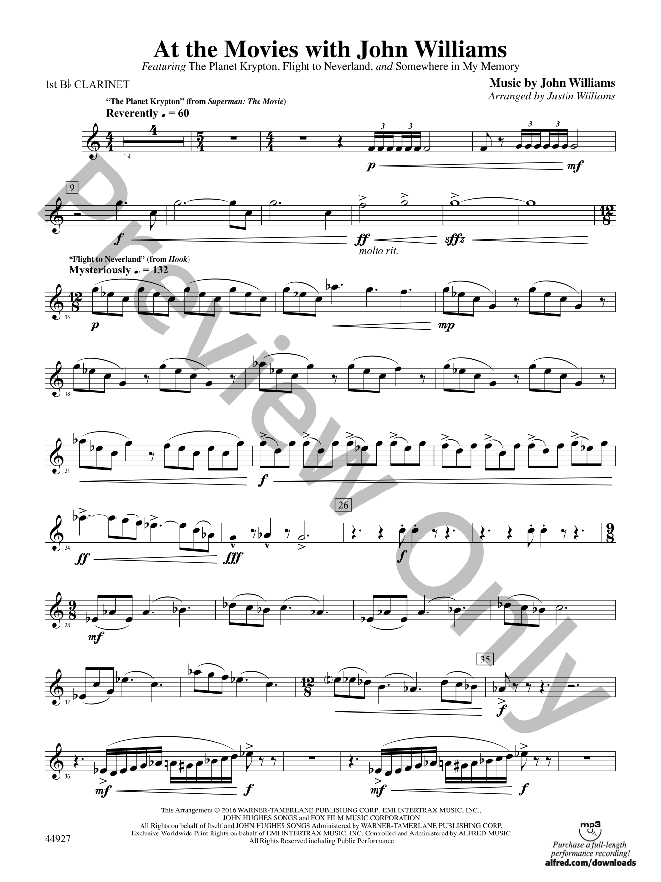 At the Movies with John Williams Concert Band Sheet Music | J.W.