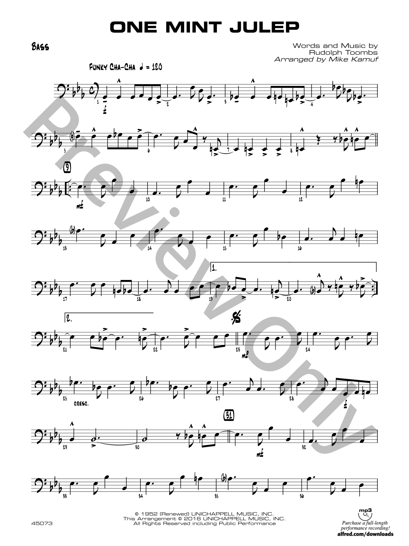 One Mint Julep Jazz Sheet Music | J.W. Pepper