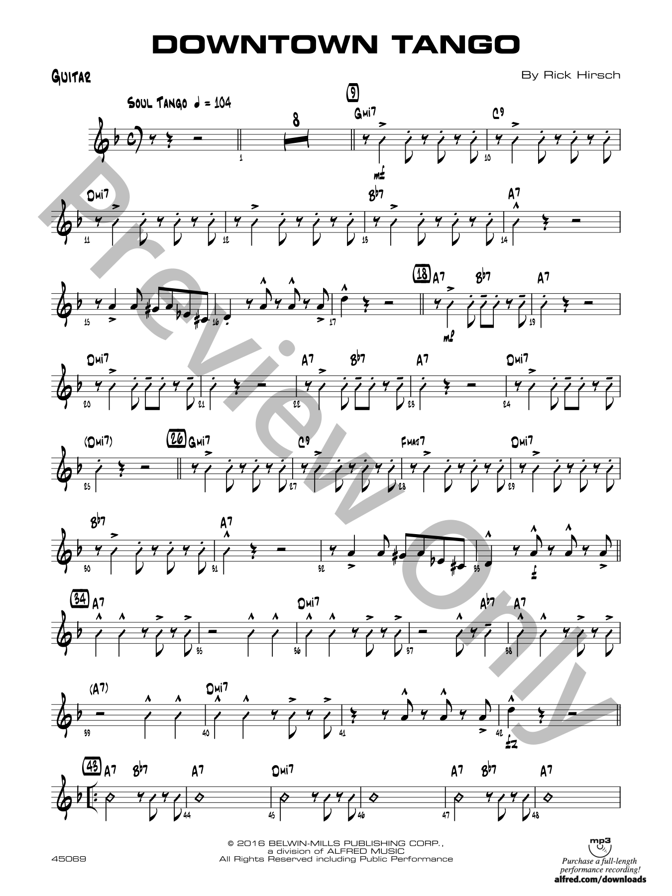 Downtown Tango Jazz Sheet Music | J.W. Pepper