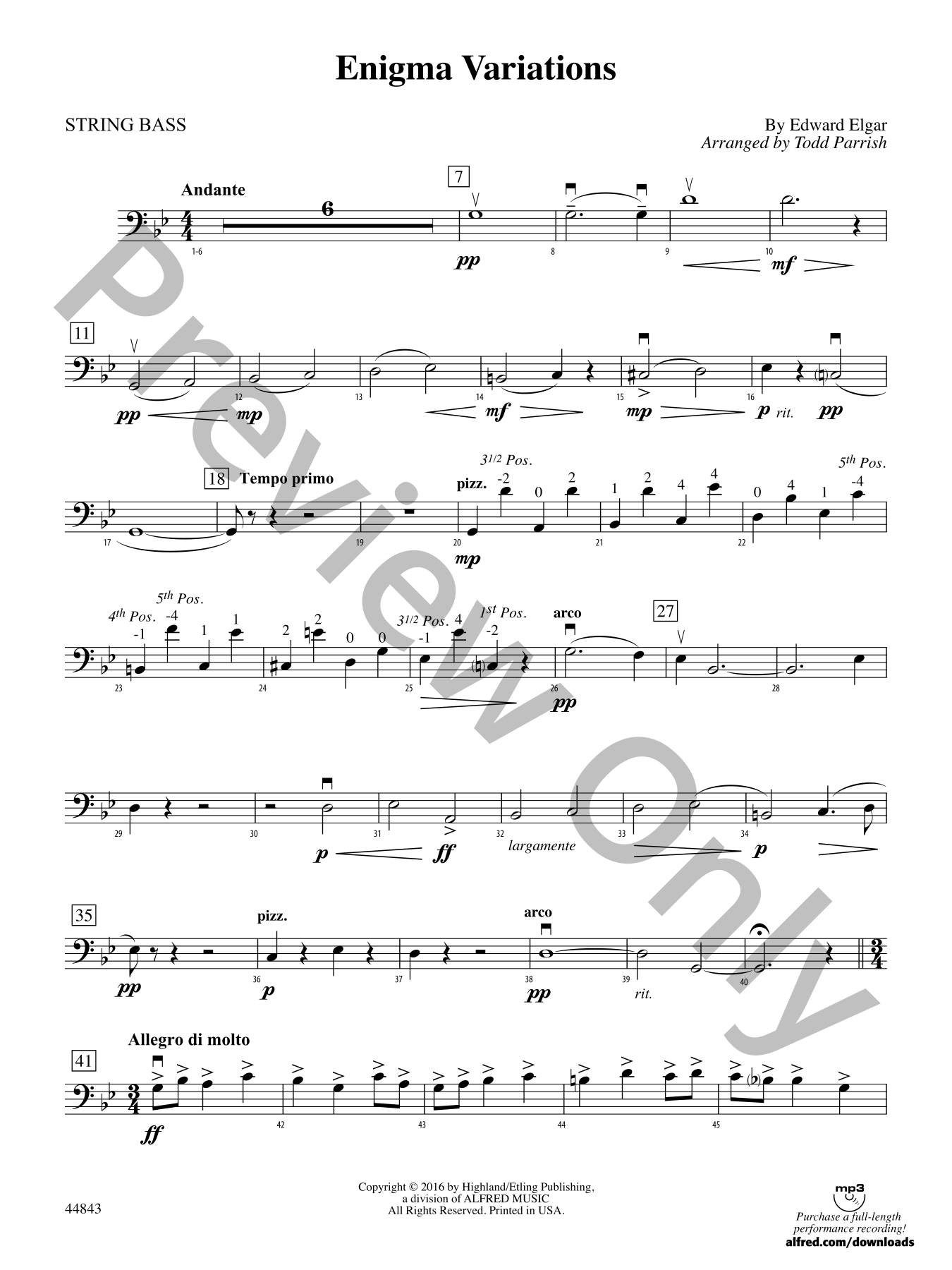 Enigma Variations Orchestra Sheet Music | J.W. Pepper