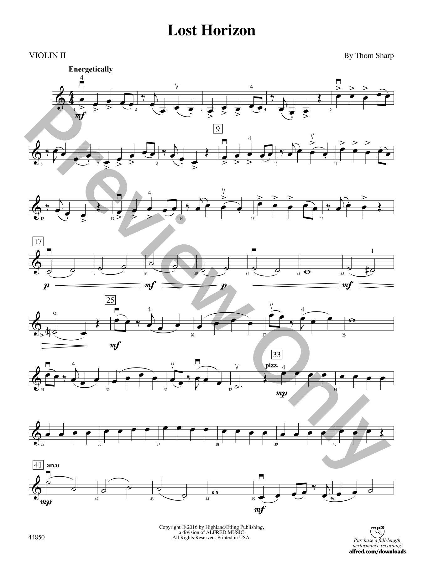 Lost Horizon Orchestra Sheet Music | J.W. Pepper