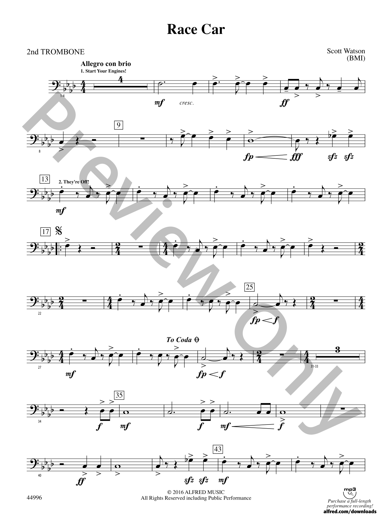 Race Car Concert Band Sheet Music | J.W. Pepper