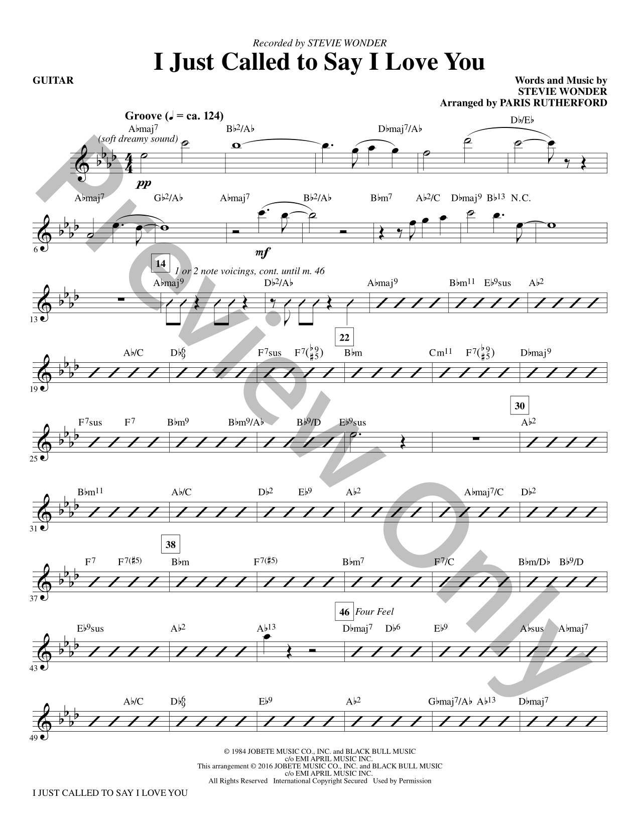 I Just Called to Say I Love You Choral Sheet Music | J.W. Pepper