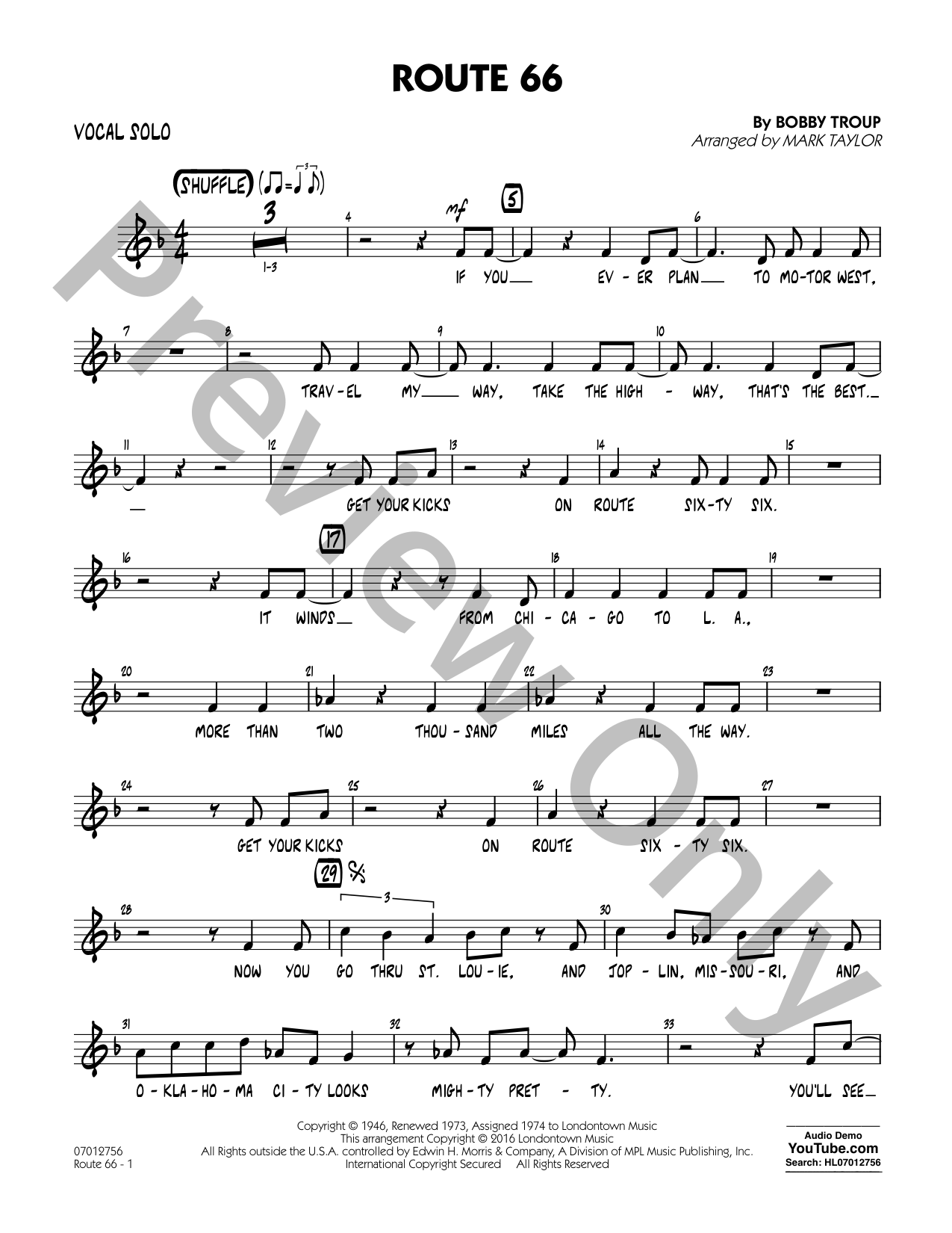 Route 66 Jazz Sheet Music | J.W. Pepper