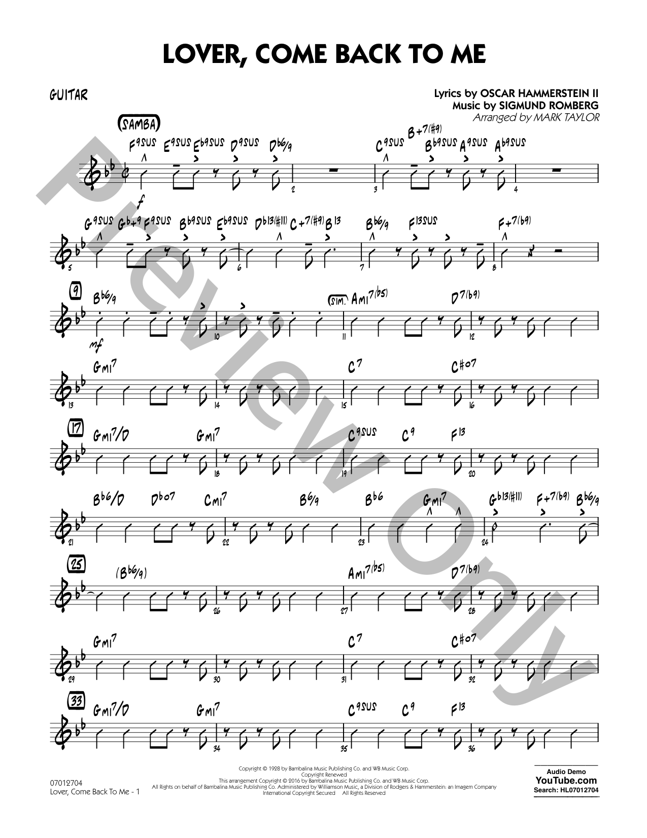 Lover, Come Back to Me Jazz Sheet Music | J.W. Pepper