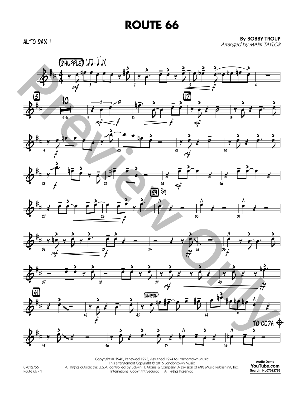 Route 66 Jazz Sheet Music | J.W. Pepper
