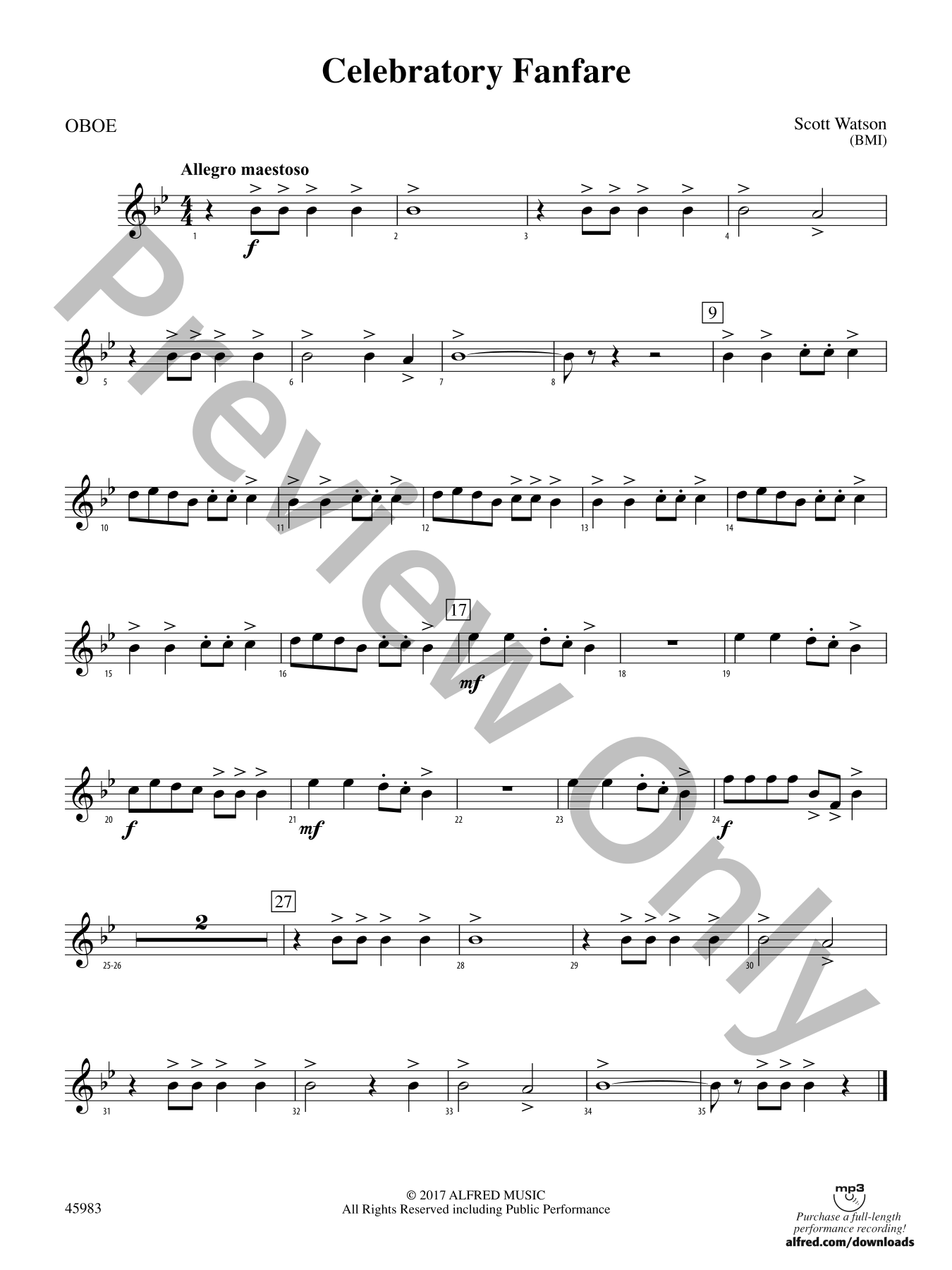 Celebratory Fanfare Concert Band Sheet Music | J.W. Pepper